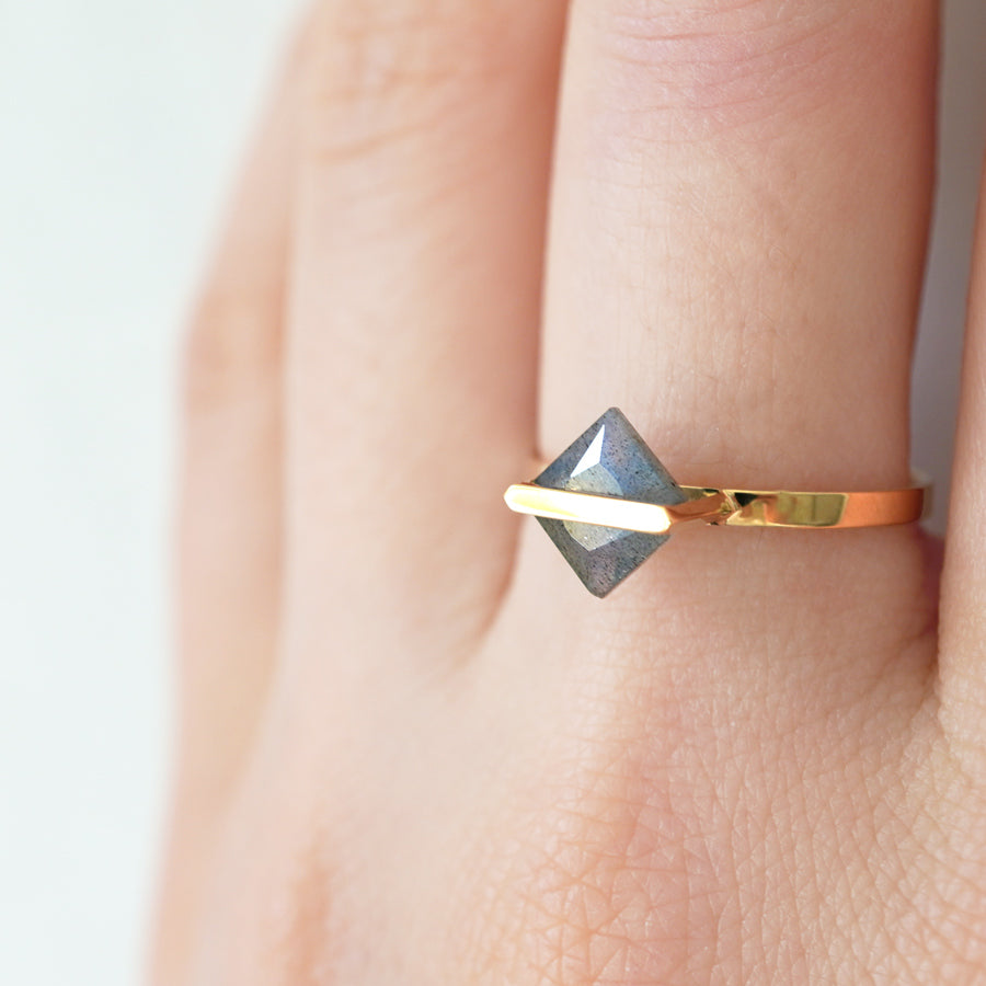 BAND RING LABRADORITE#2504