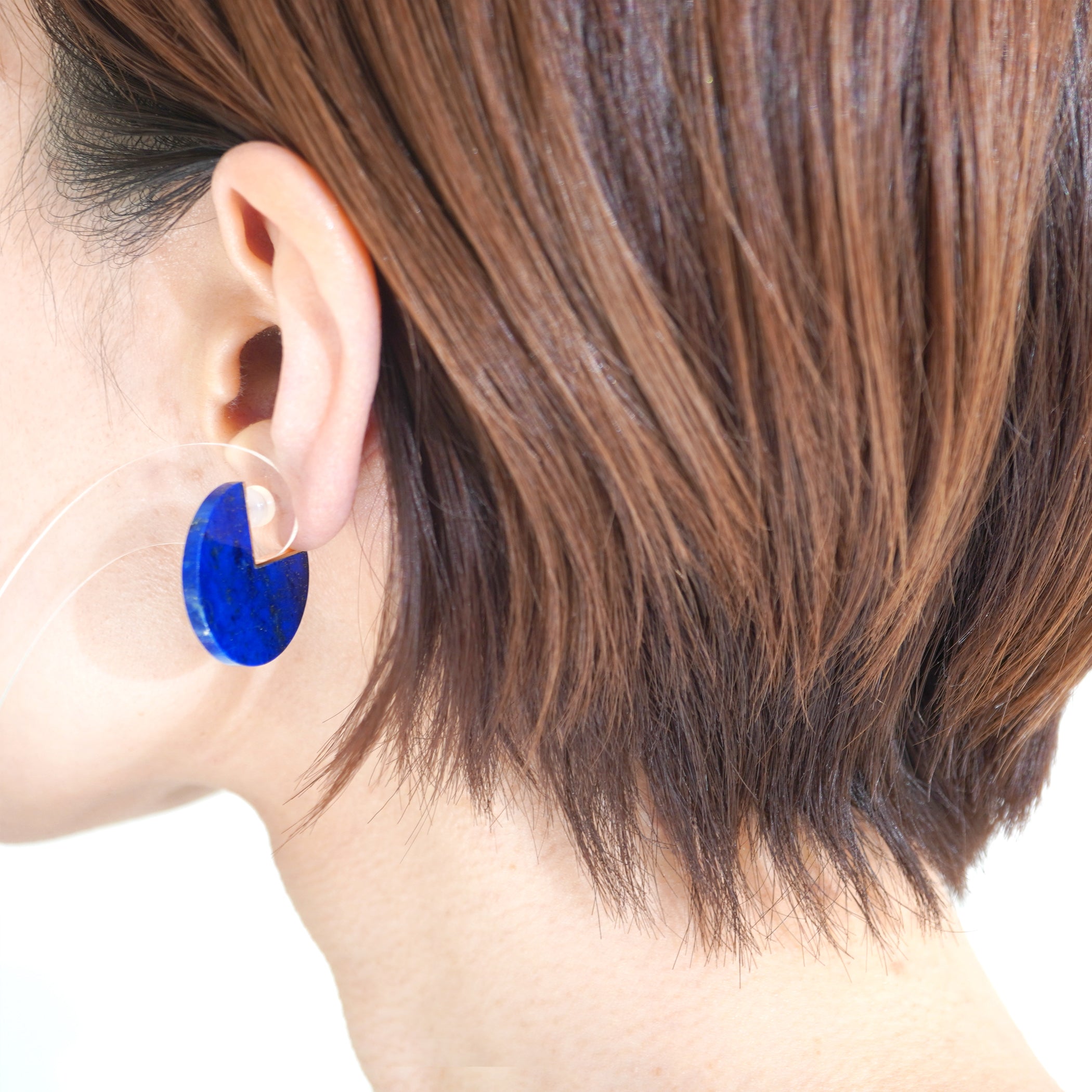 SLICE EARRINGS PAIR LAPIS LAZULI #2695