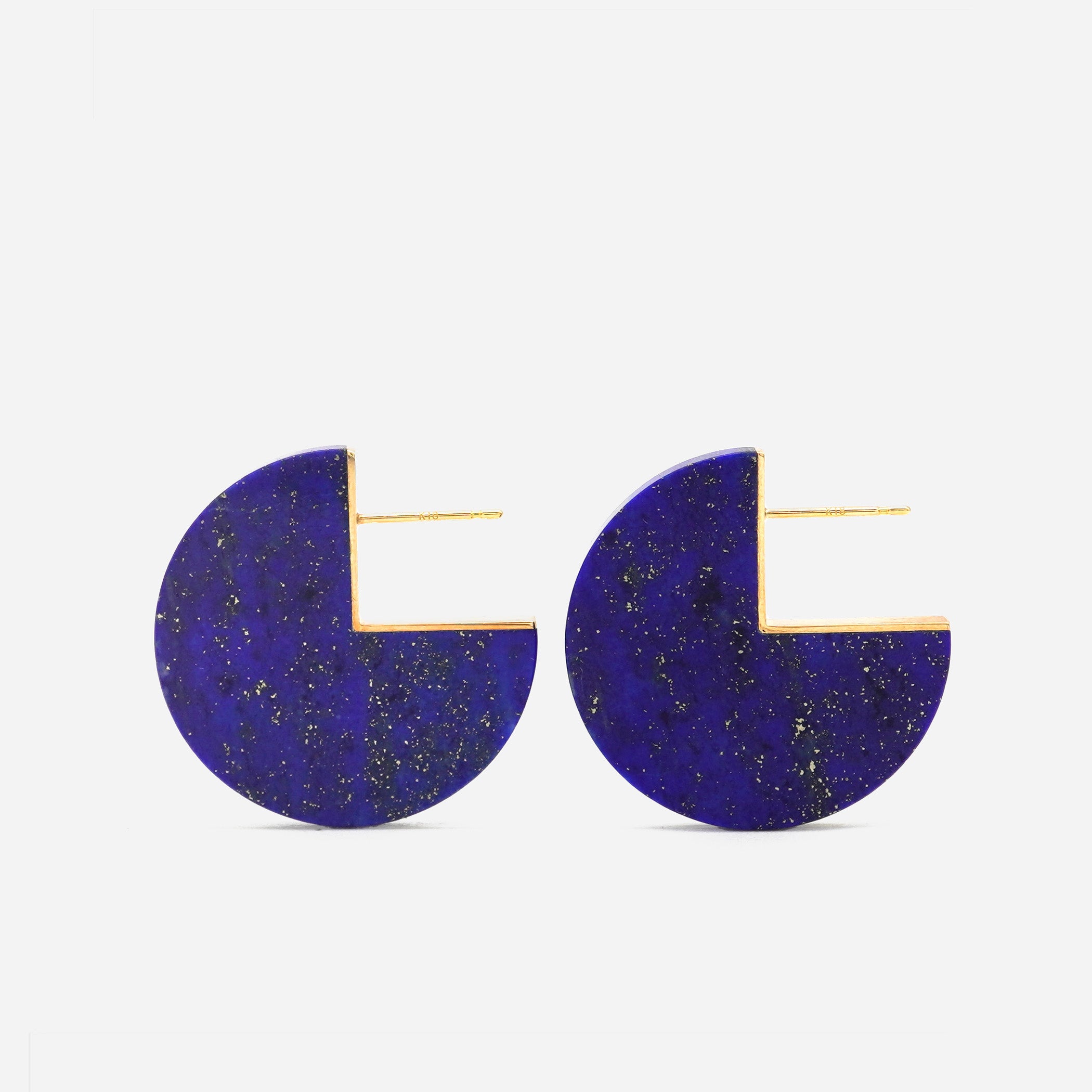 SLICE EARRINGS PAIR LAPIS LAZULI #2695