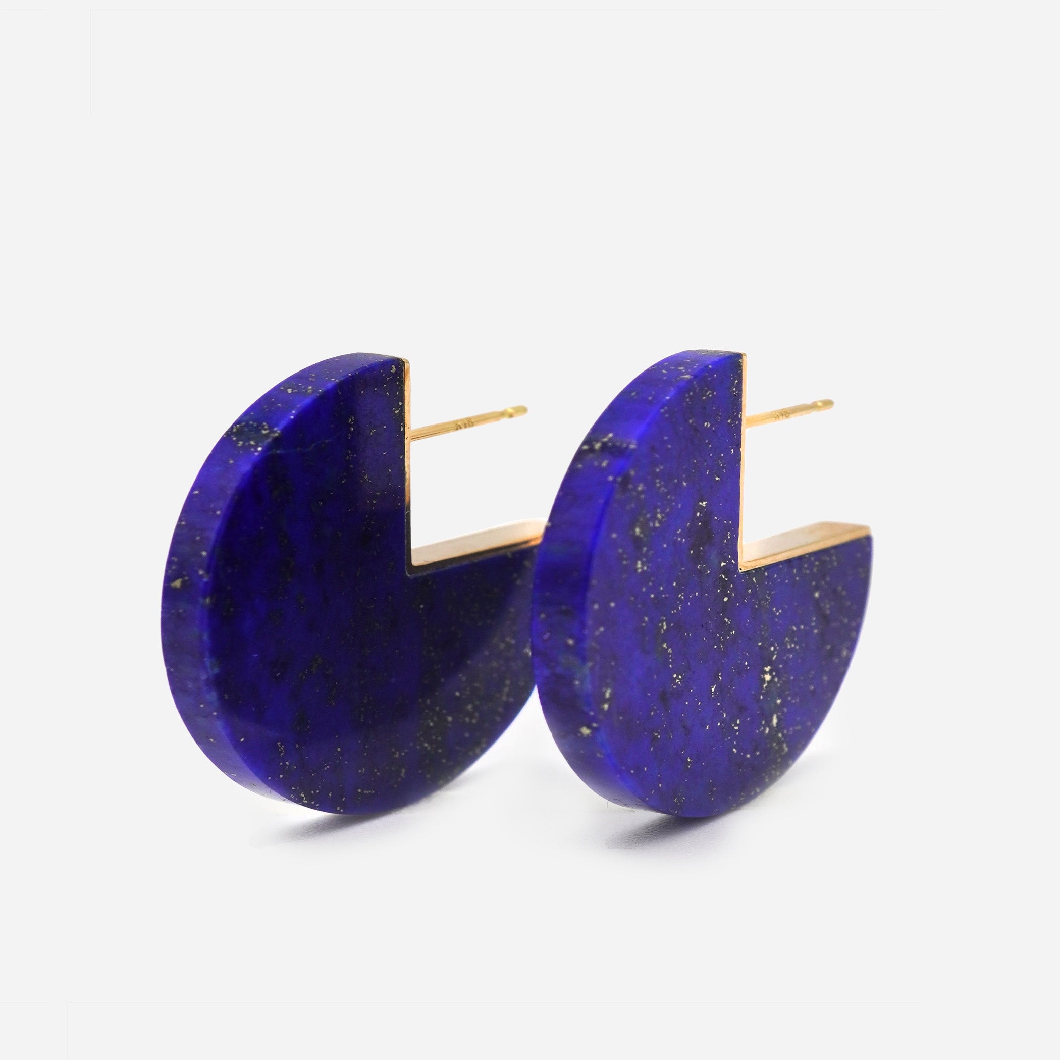 SLICE EARRINGS PAIR LAPIS LAZULI #2695