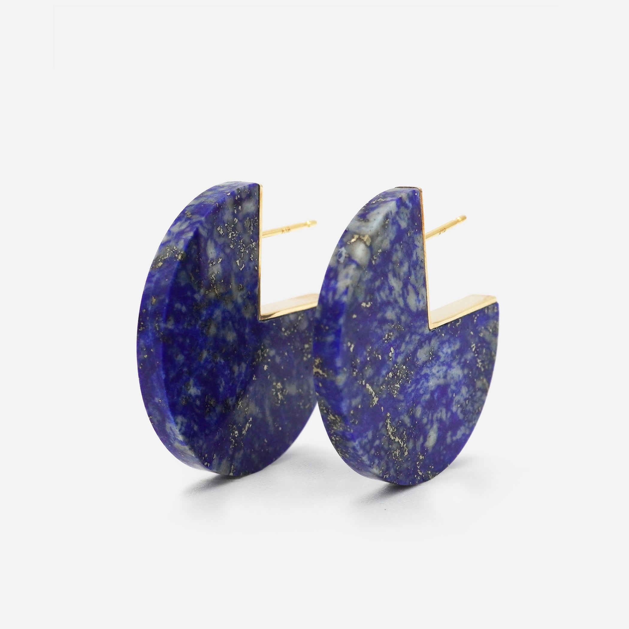SLICE EARRING PAIR LAPIS LAZULI #1533