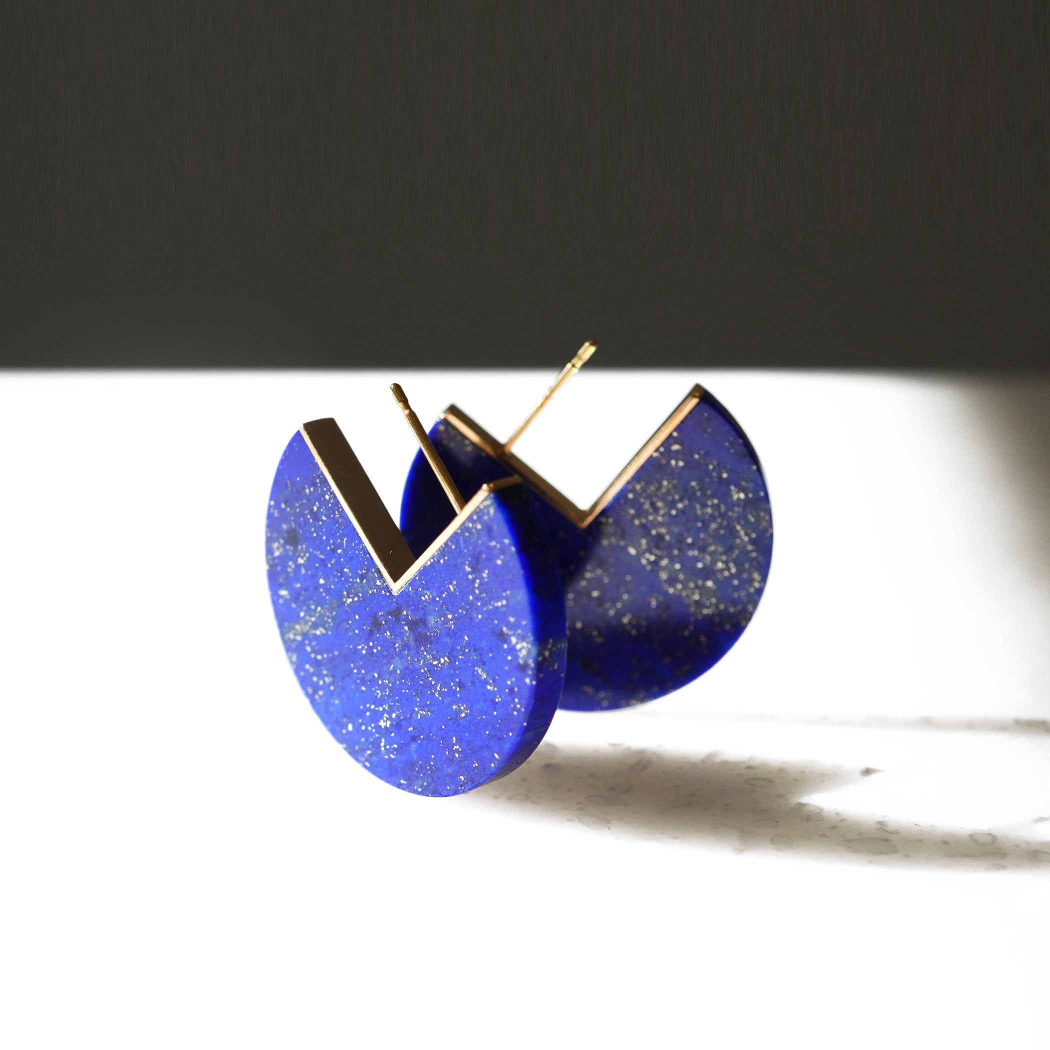 SLICE EARRINGS PAIR LAPIS LAZULI #2695