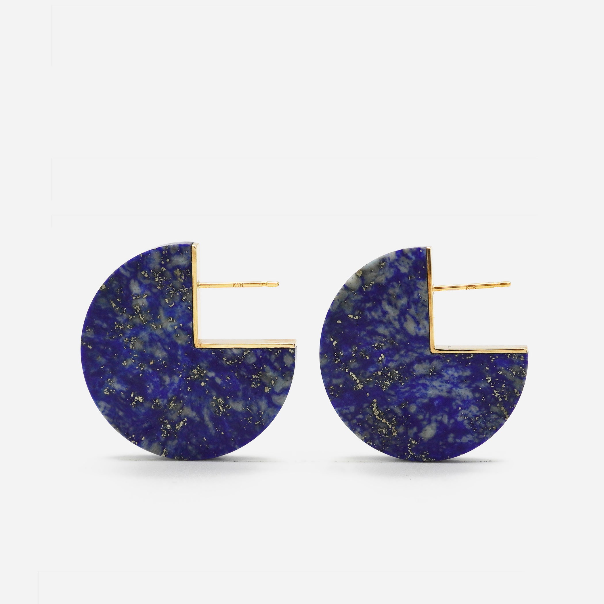 SLICE EARRING PAIR LAPIS LAZULI #1533