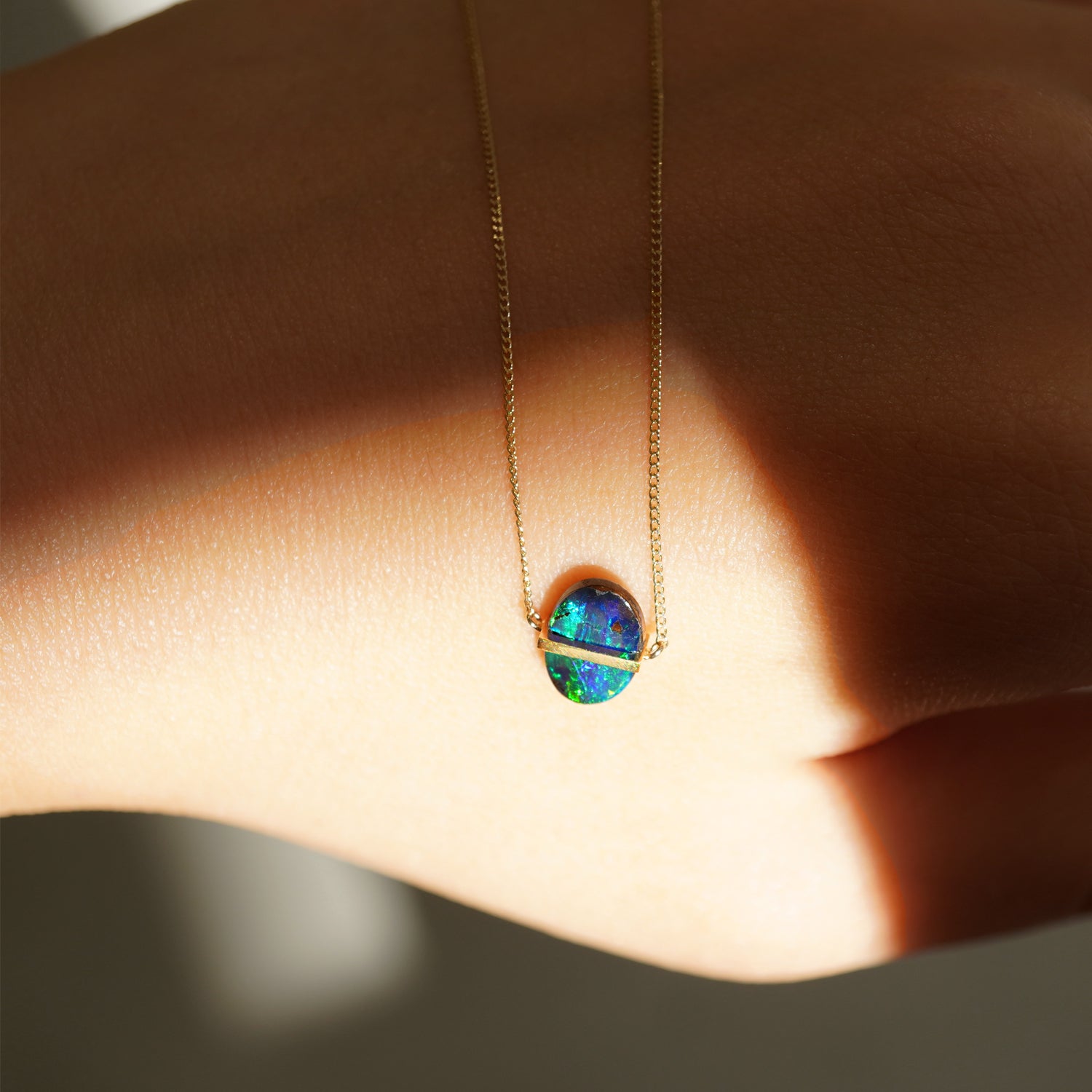 BAND NECKLACE BOULDER OPAL #2731