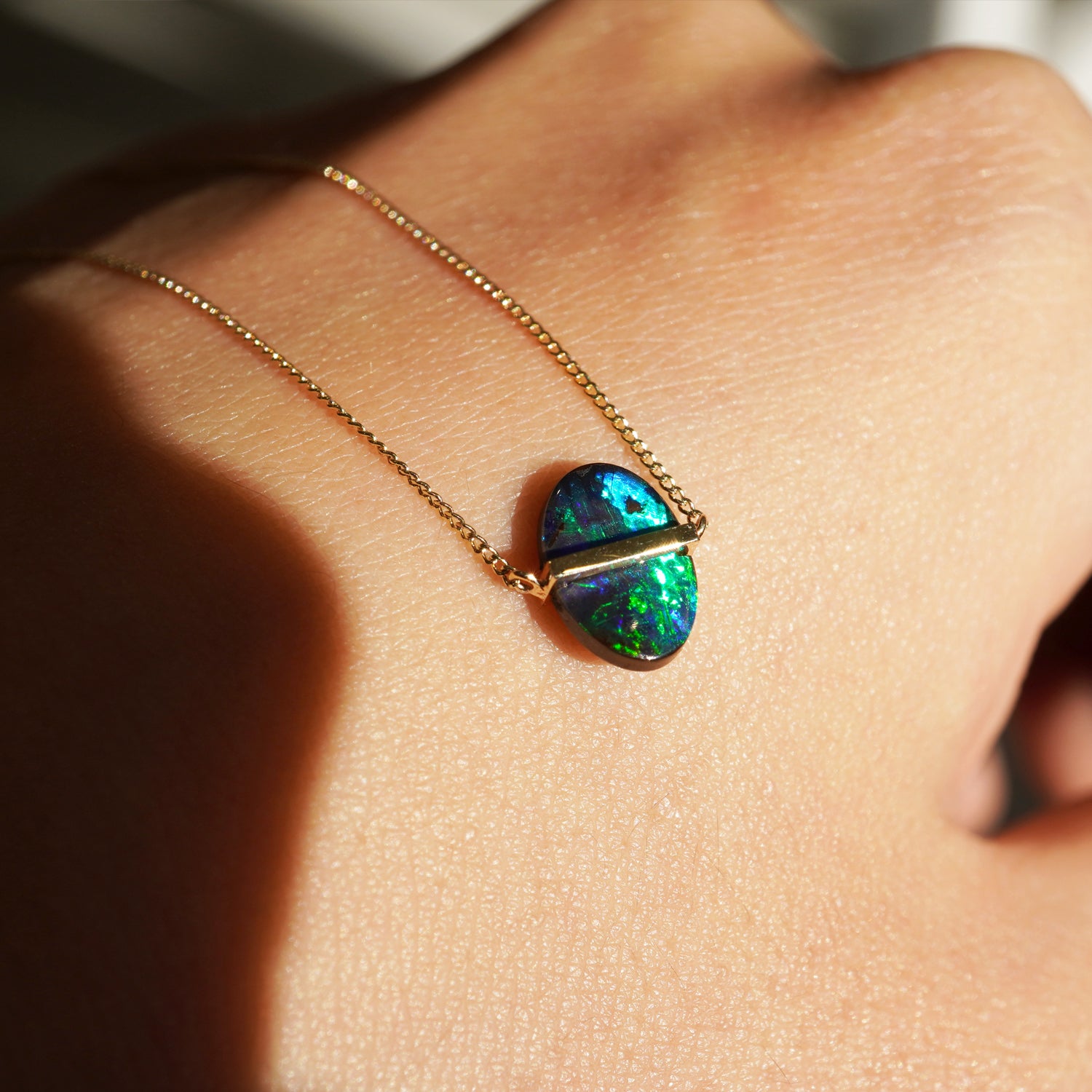 BAND NECKLACE BOULDER OPAL #2731