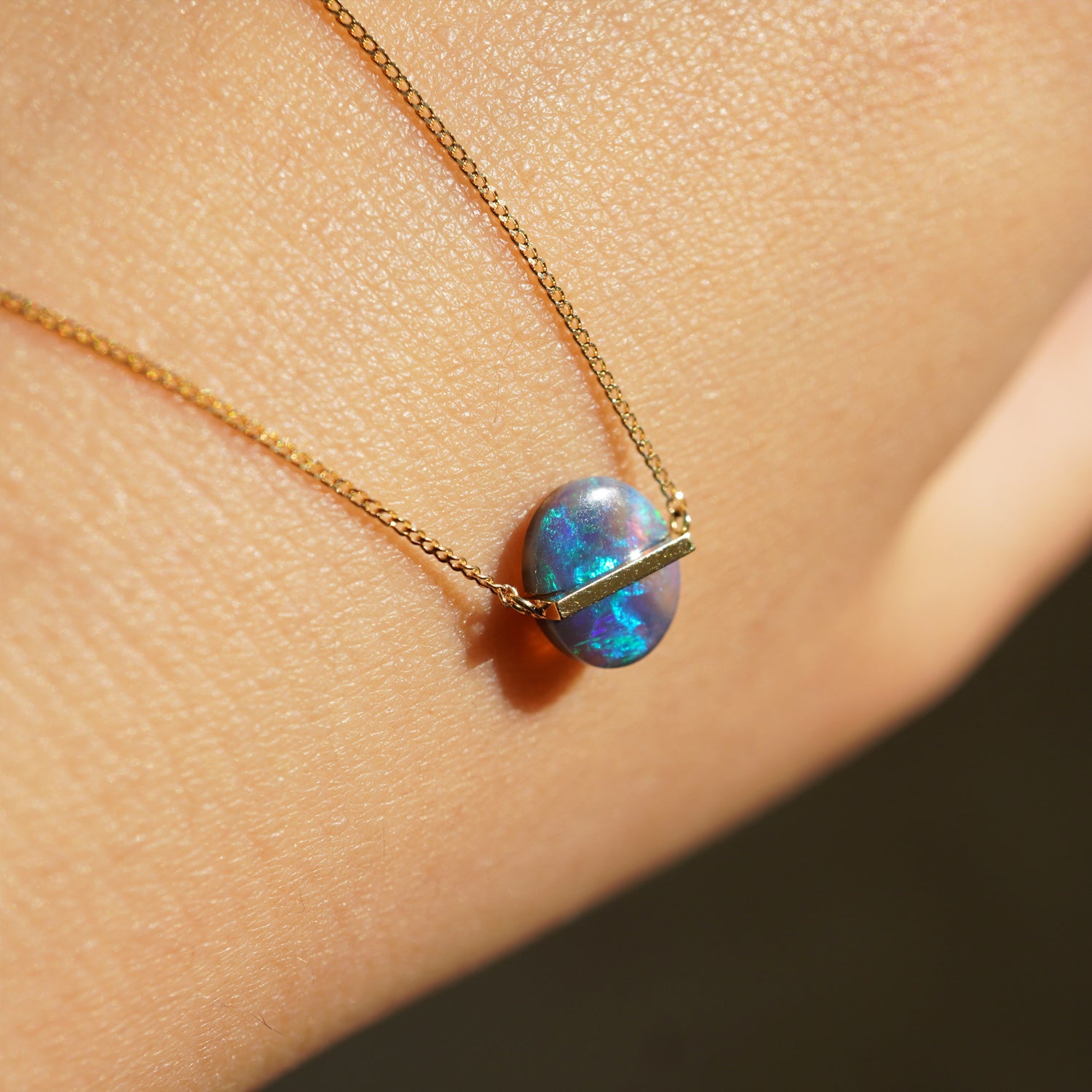 BAND NECKLACE BLACK OPAL #2680