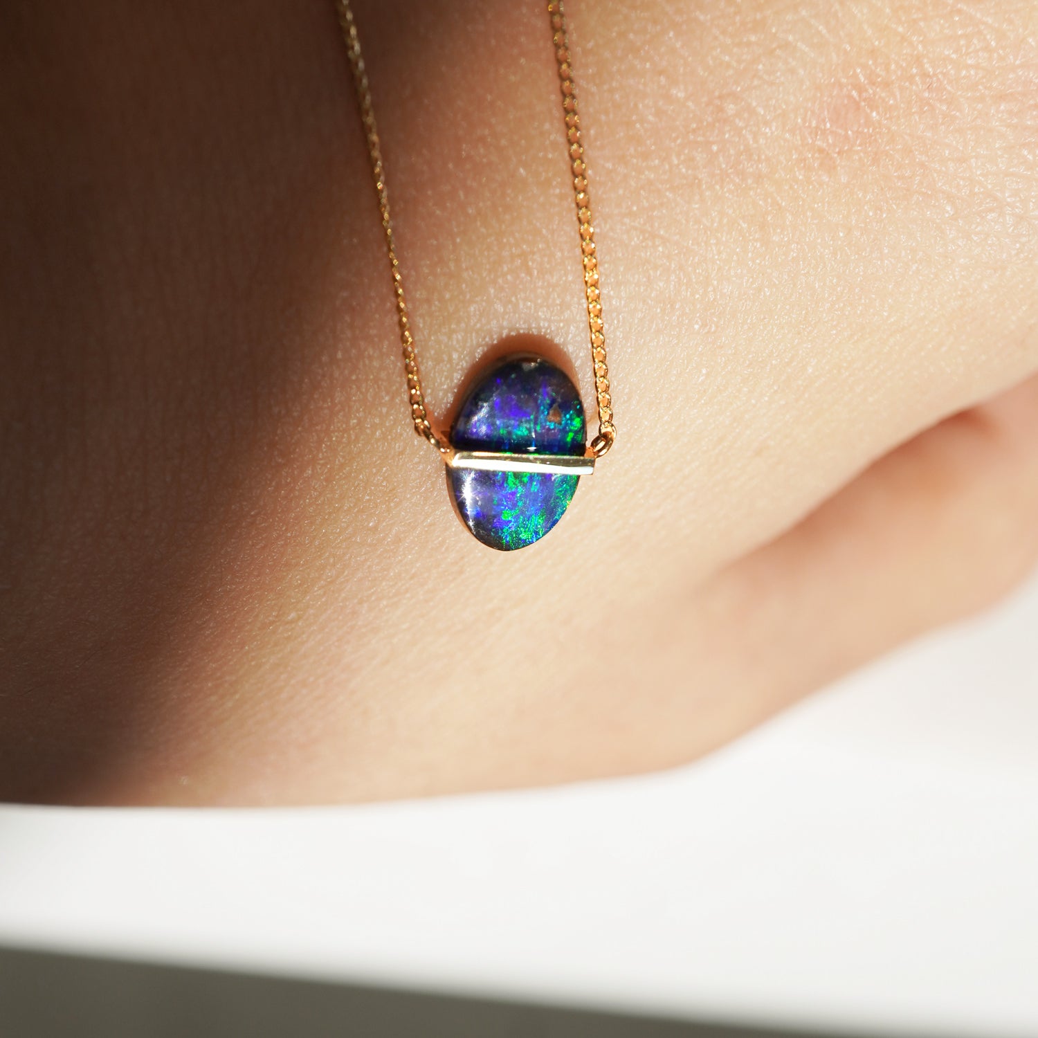 BAND NECKLACE BOULDER OPAL #2731