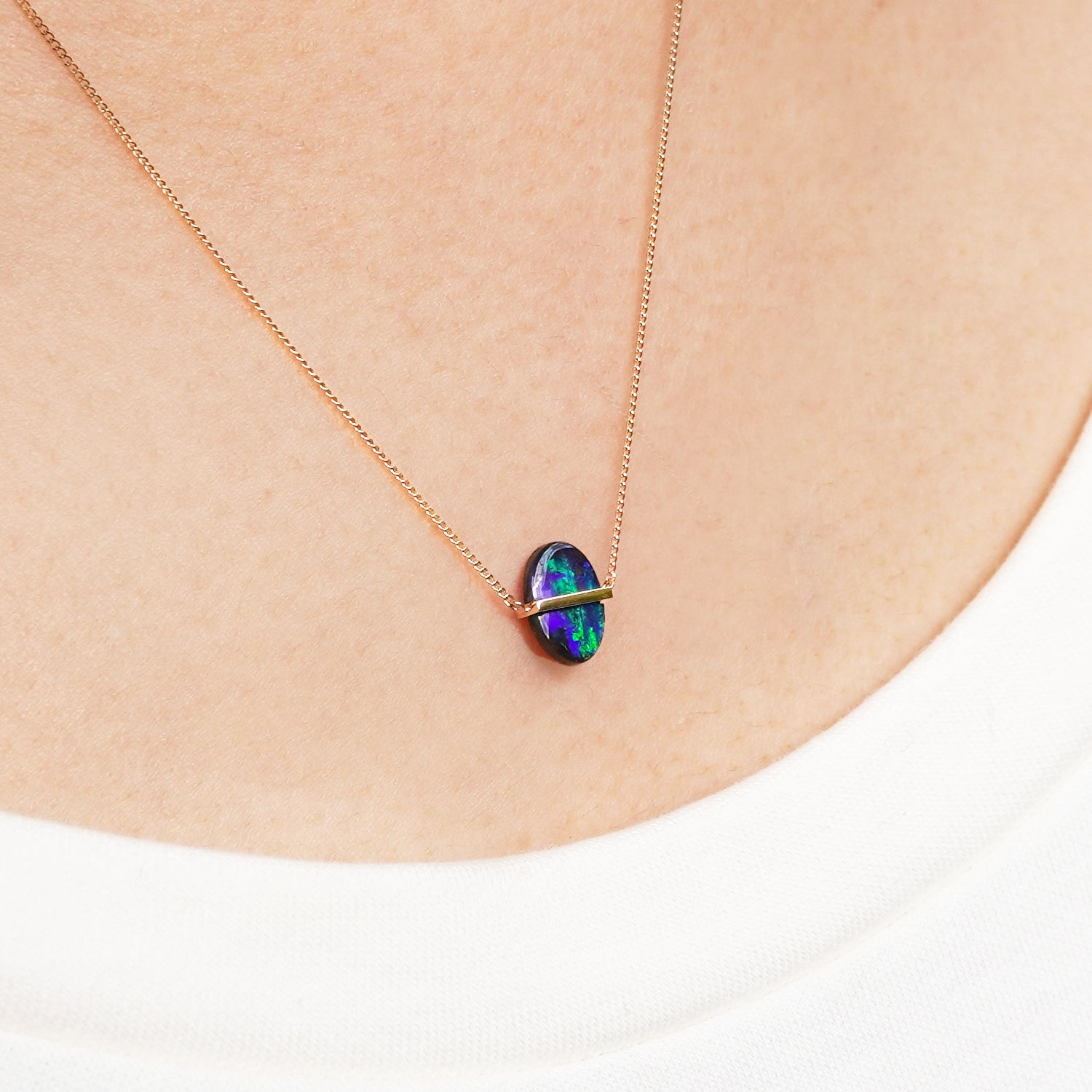 BAND NECKLACE BOULDER OPAL #2731