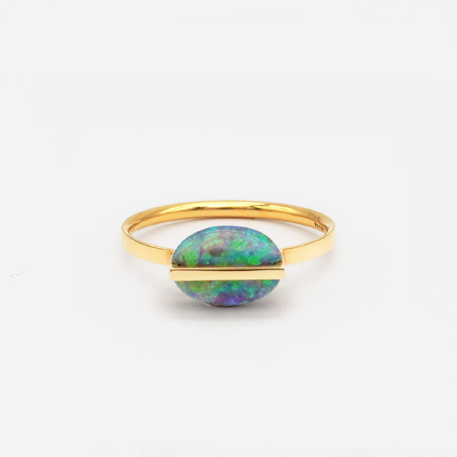 BAND RING BLACK OPAL #2037