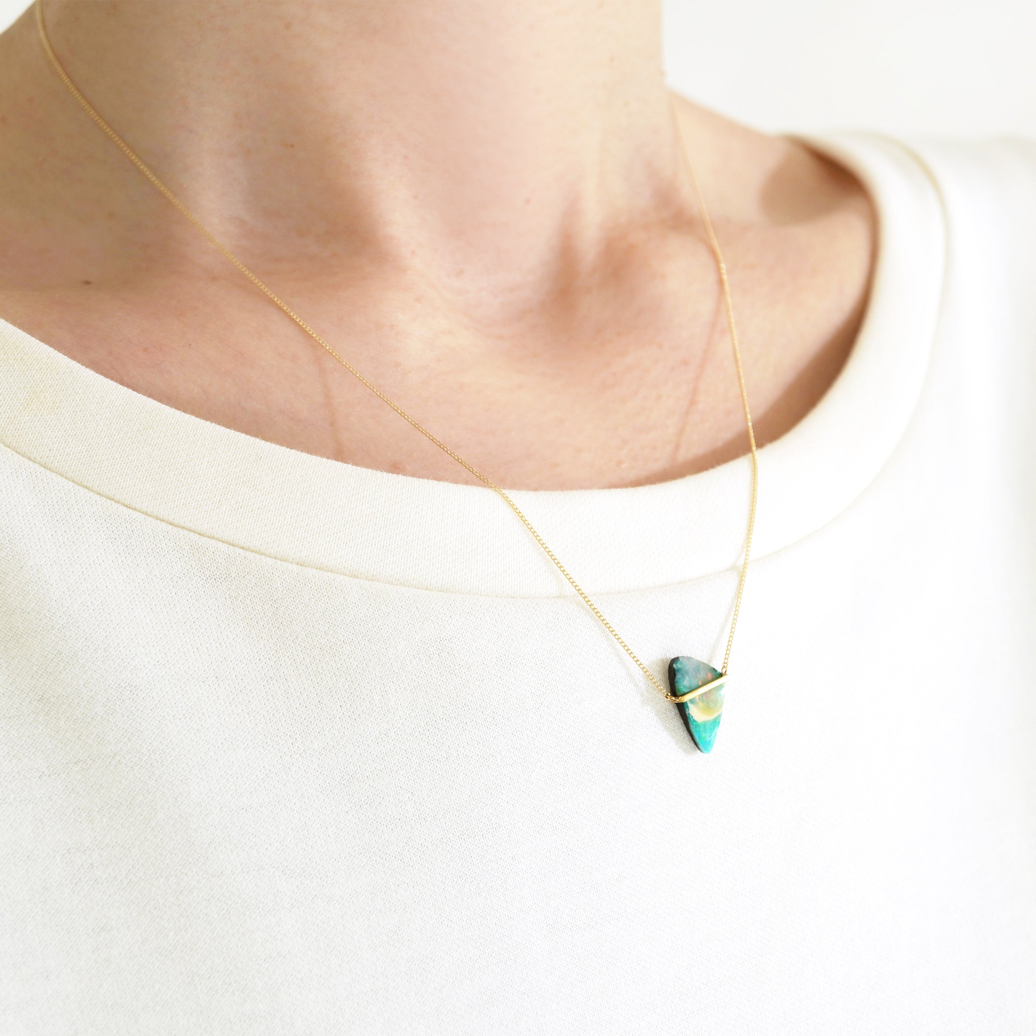 BAND NECKLACE BOULDER OPAL #2726