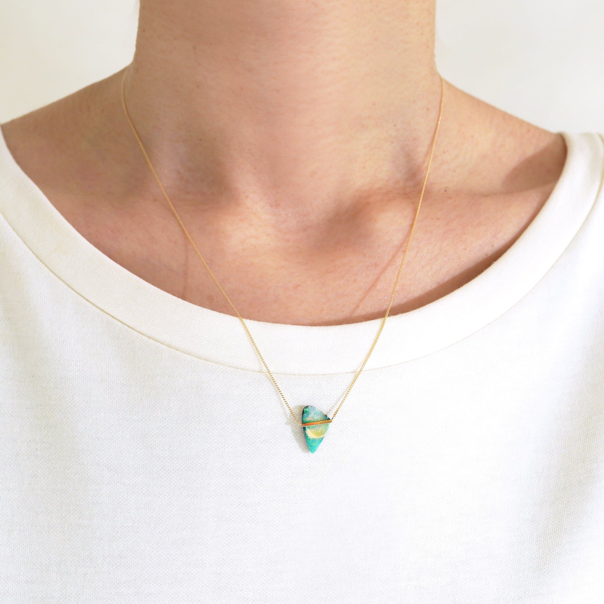 BAND NECKLACE BOULDER OPAL #2726