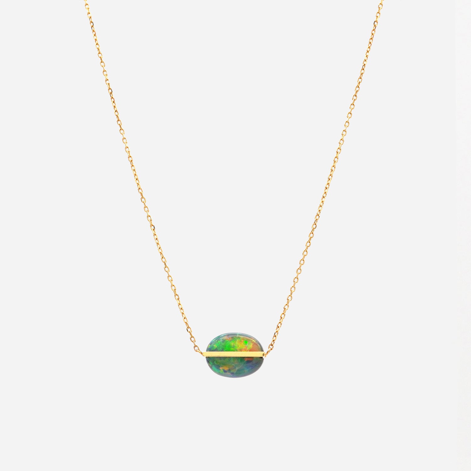 BAND NECKLACE BLACK OPAL #2359