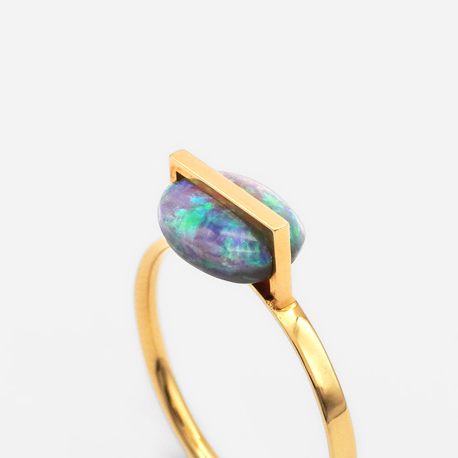 BAND RING BLACK OPAL #2037
