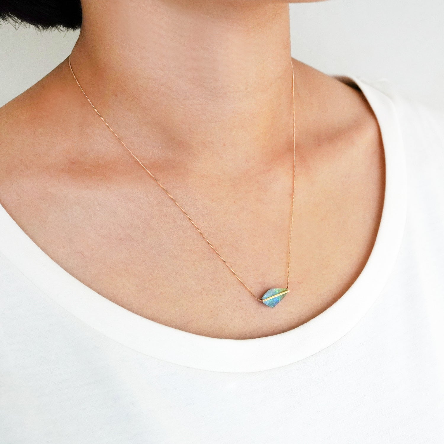 BAND NECKLACE BOULDER OPAL #2324