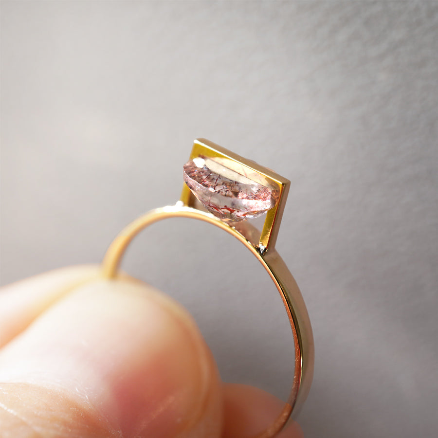BAND RING STRAWBERRY QUARTZ #2736