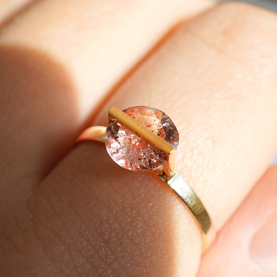 BAND RING STRAWBERRY QUARTZ #2736