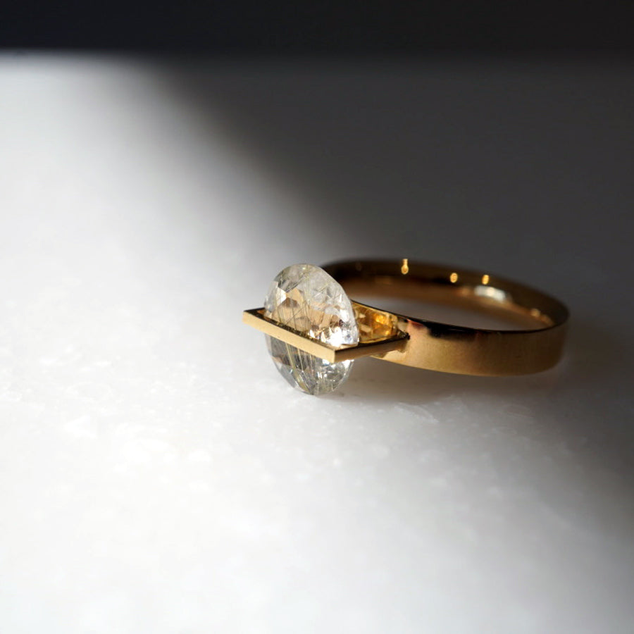 BAND RING RUTILELATED QUARTZ #2369