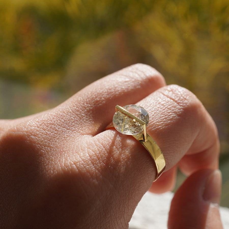 BAND RING RUTILELATED QUARTZ #2369