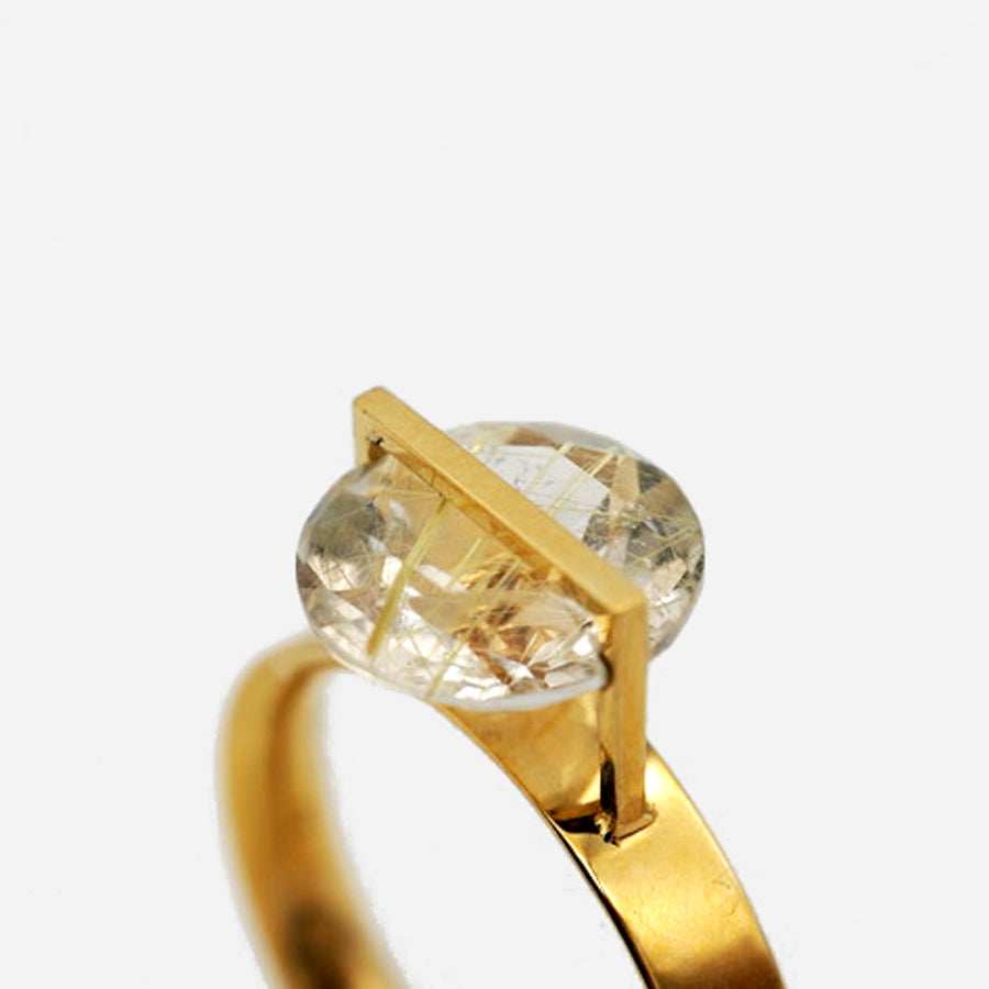BAND RING RUTILELATED QUARTZ #2369