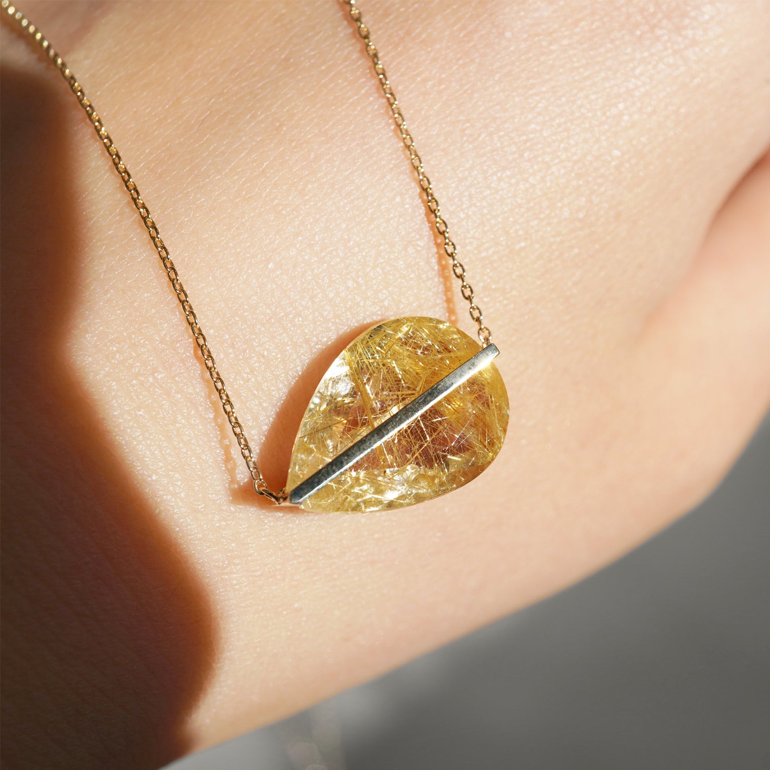 BAND NECKLACE RUTILELATED QUARTZ #2787