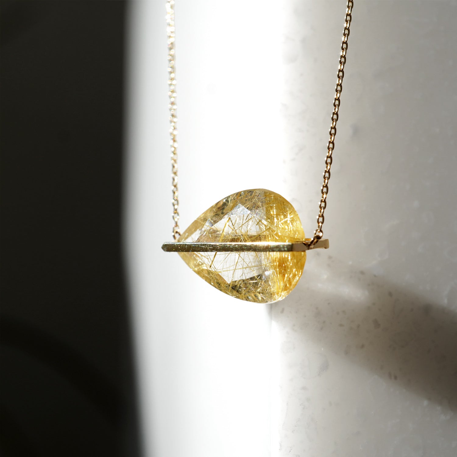 BAND NECKLACE RUTILELATED QUARTZ #2787