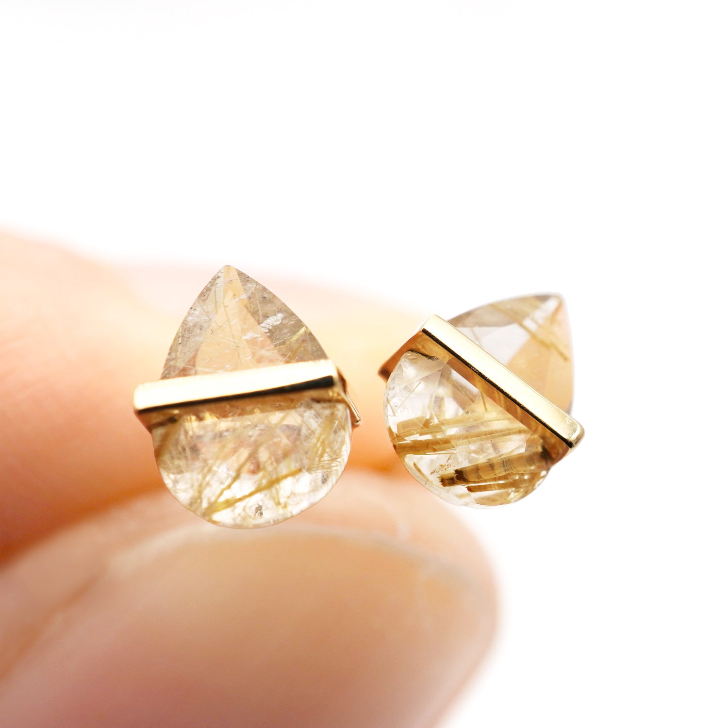 BAND EARRINGS RUTILELATED QUARTZ #2774