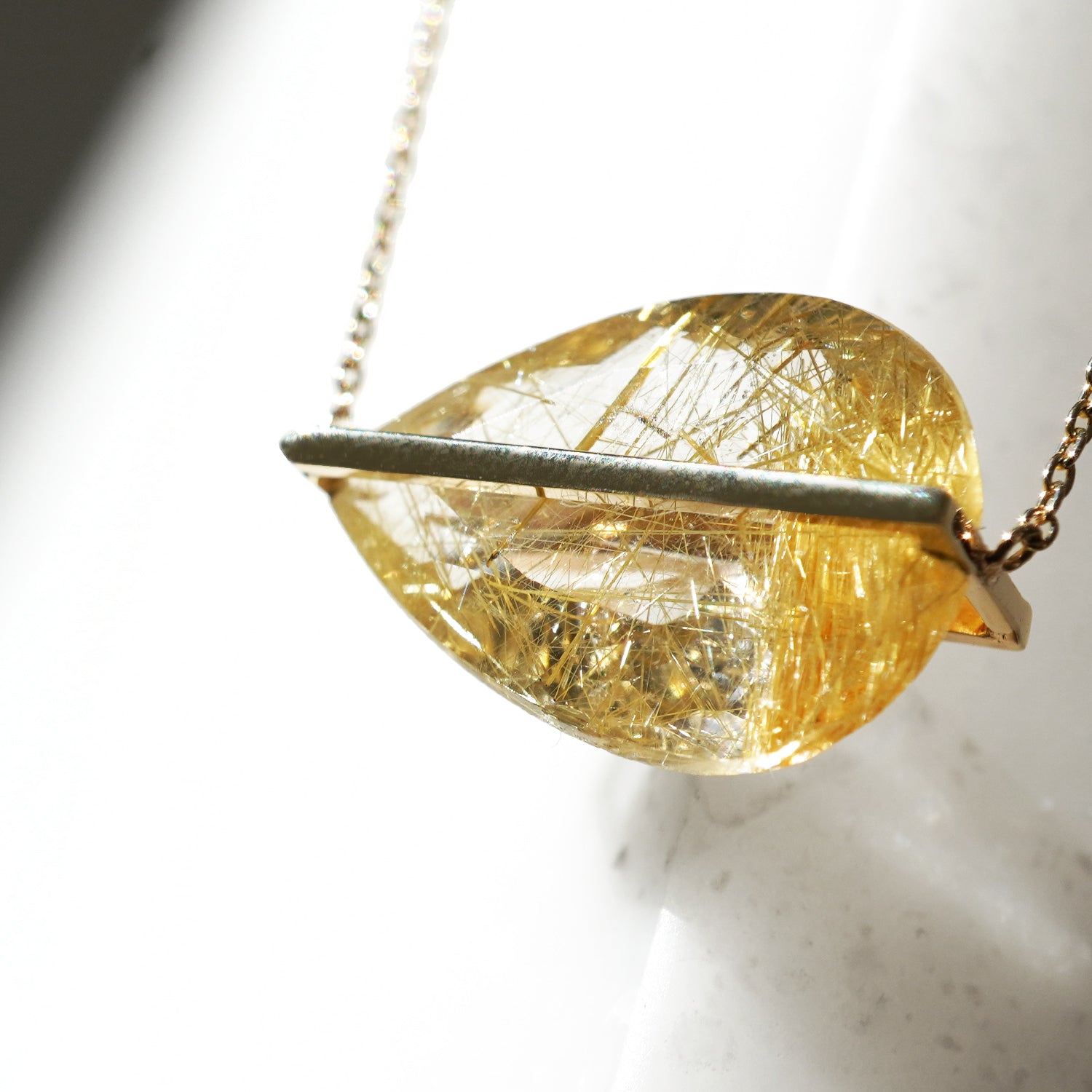 BAND NECKLACE RUTILELATED QUARTZ #2787