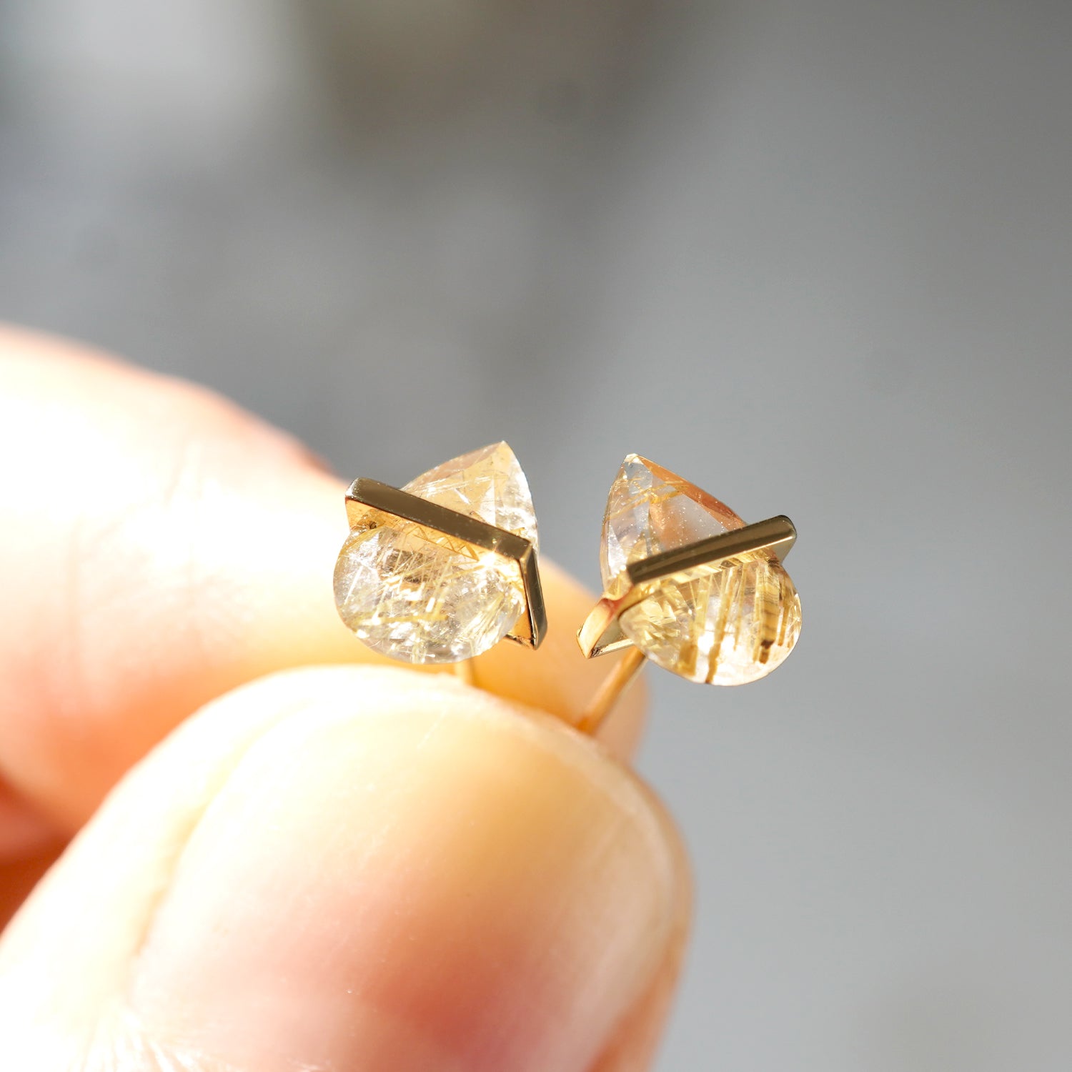 BAND EARRINGS RUTILELATED QUARTZ #2774