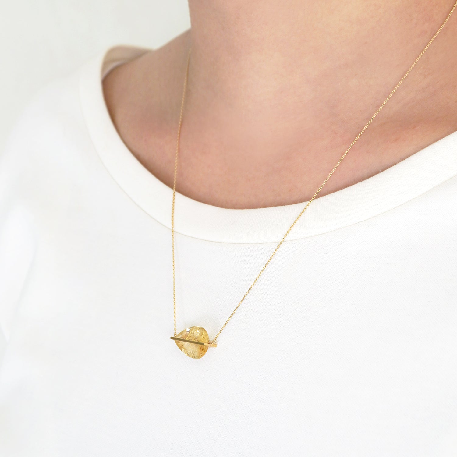 BAND NECKLACE RUTILELATED QUARTZ #2787