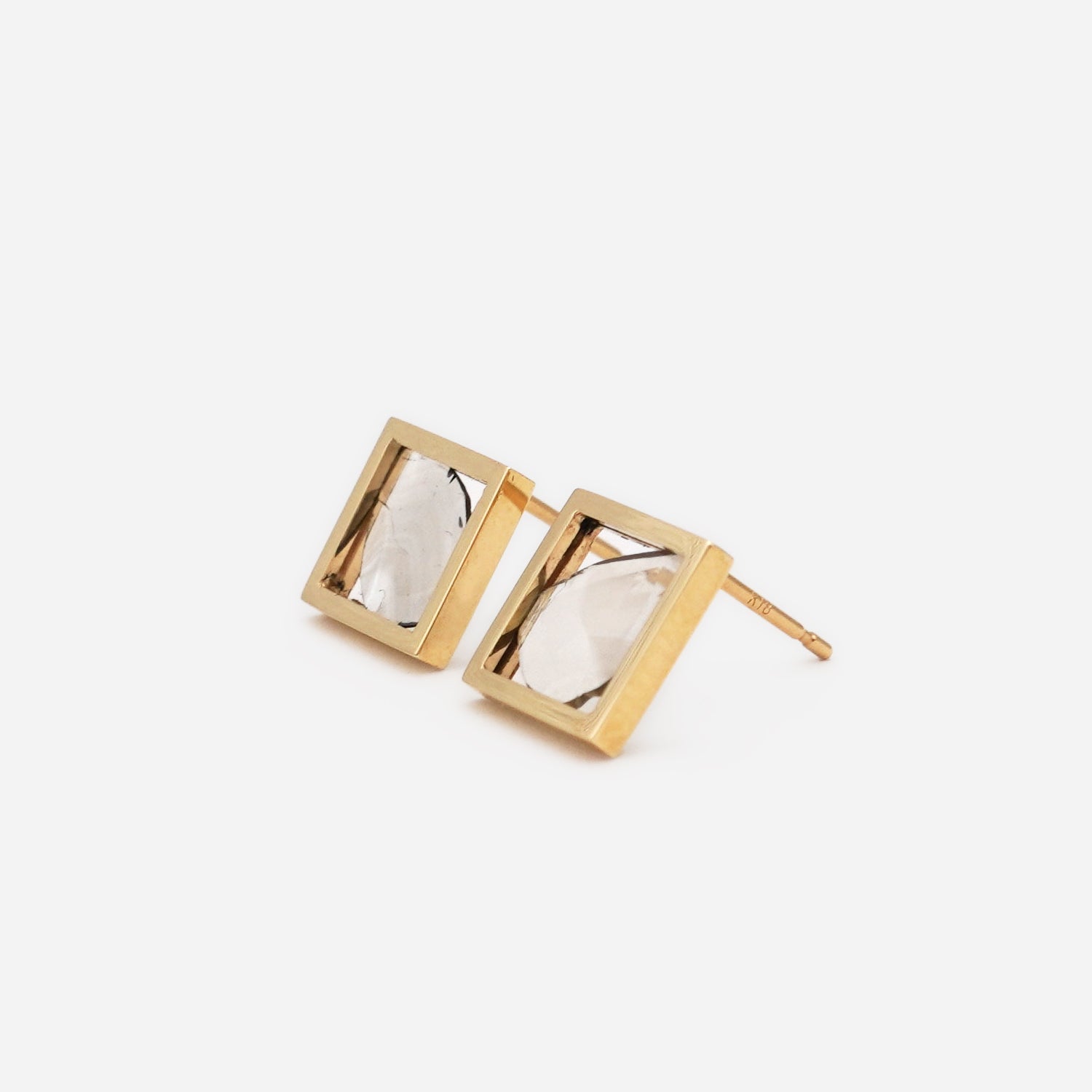 FRAME DIAMOND EARRINGS NATURAL #2479
