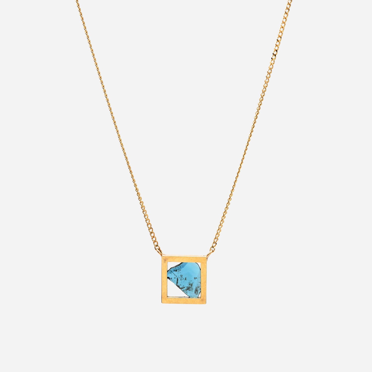 FRAME DIAMOND NECKLACE BLUE #2802