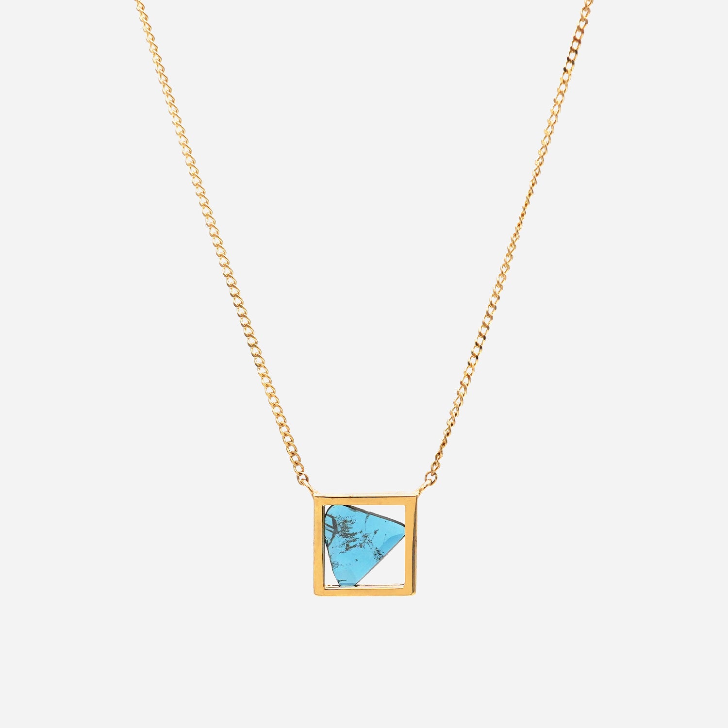 FRAME DIAMOND NECKLACE BLUE #2764