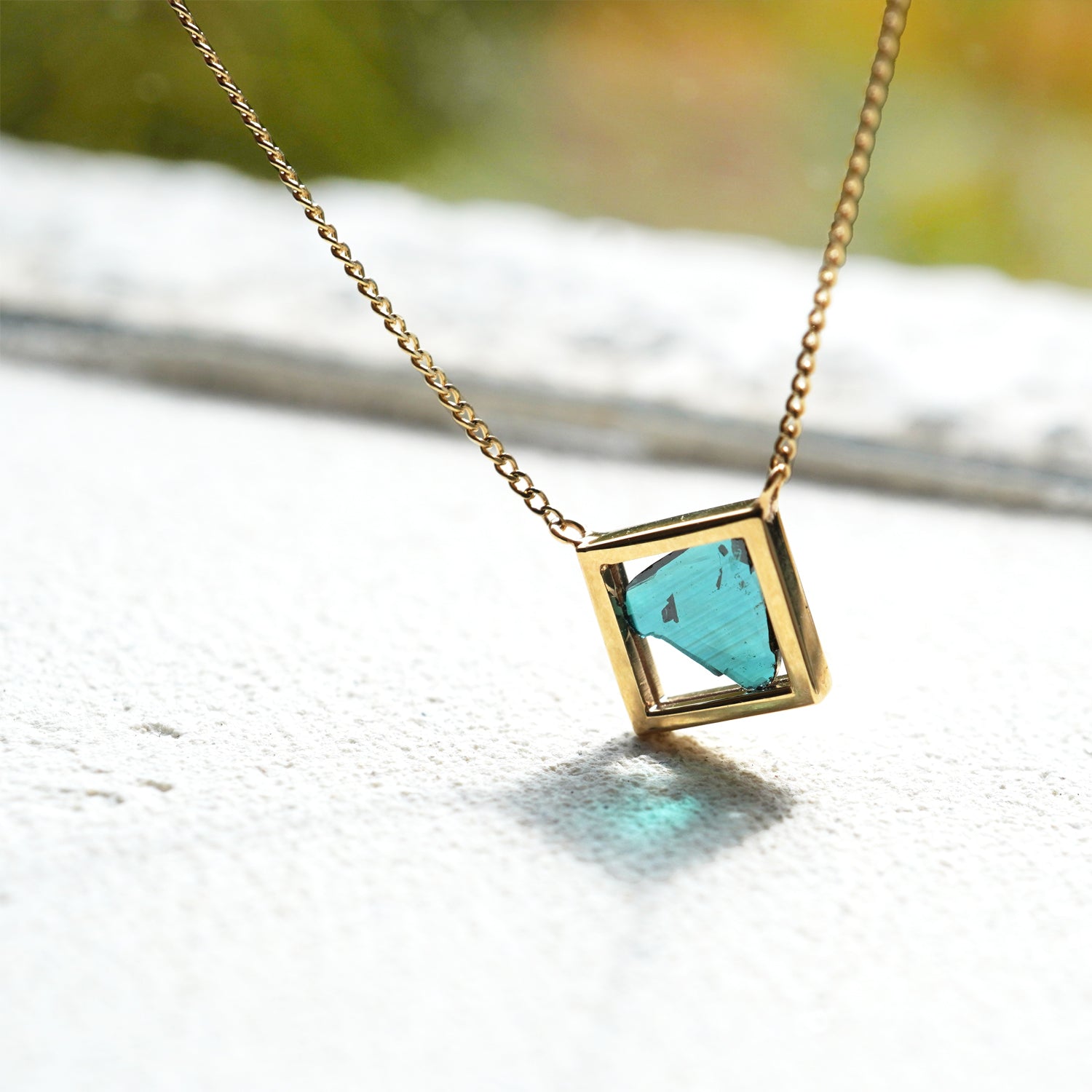 FRAME DIAMOND NECKLACE BLUE #2765