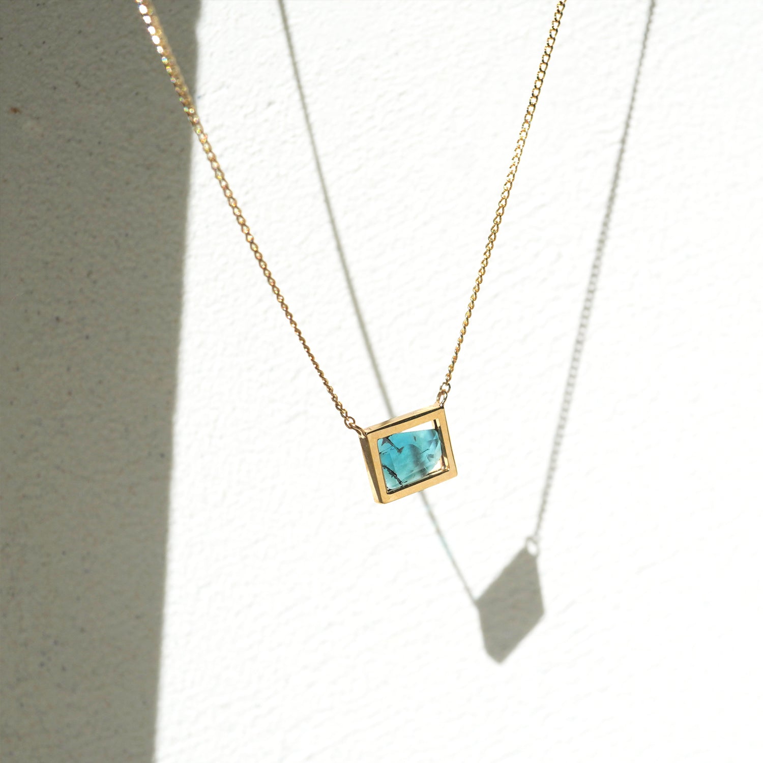 FRAME DIAMOND NECKLACE BLUE #2763
