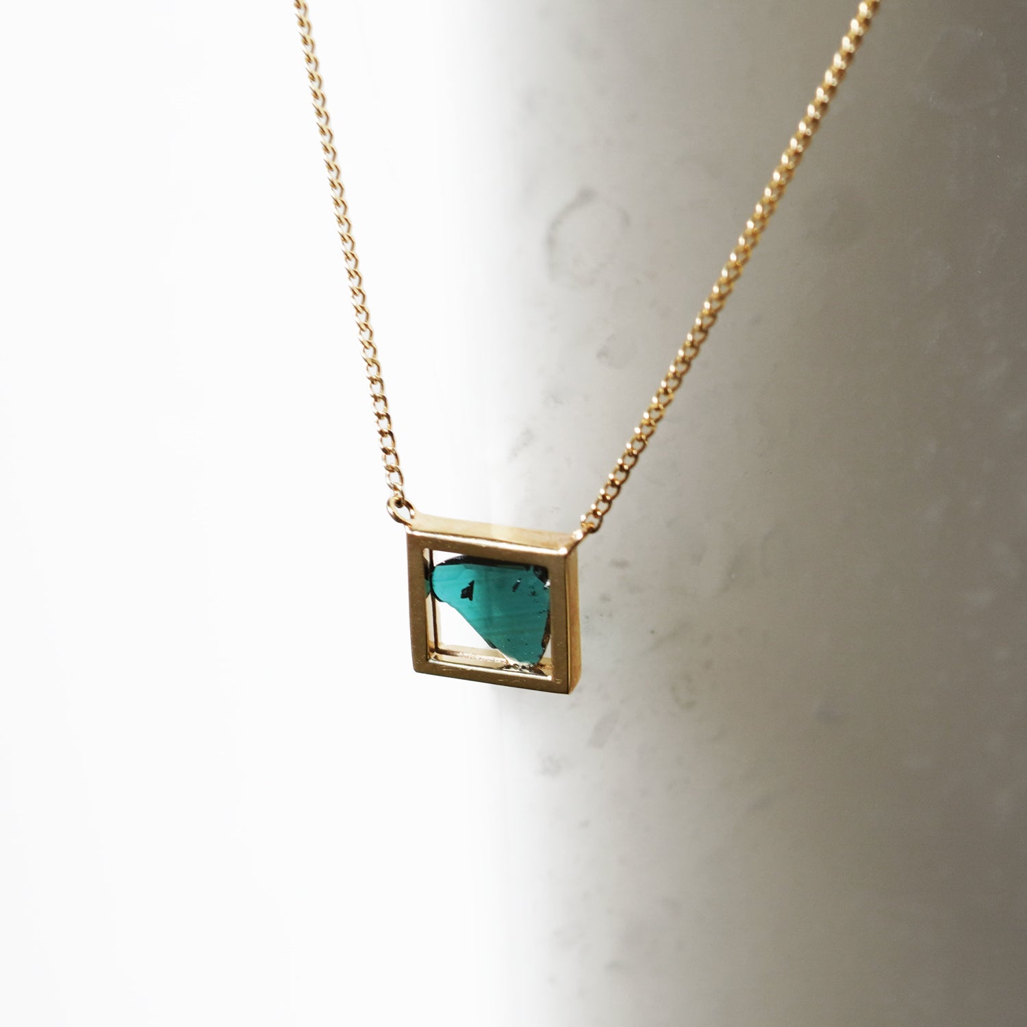 FRAME DIAMOND NECKLACE BLUE #2765