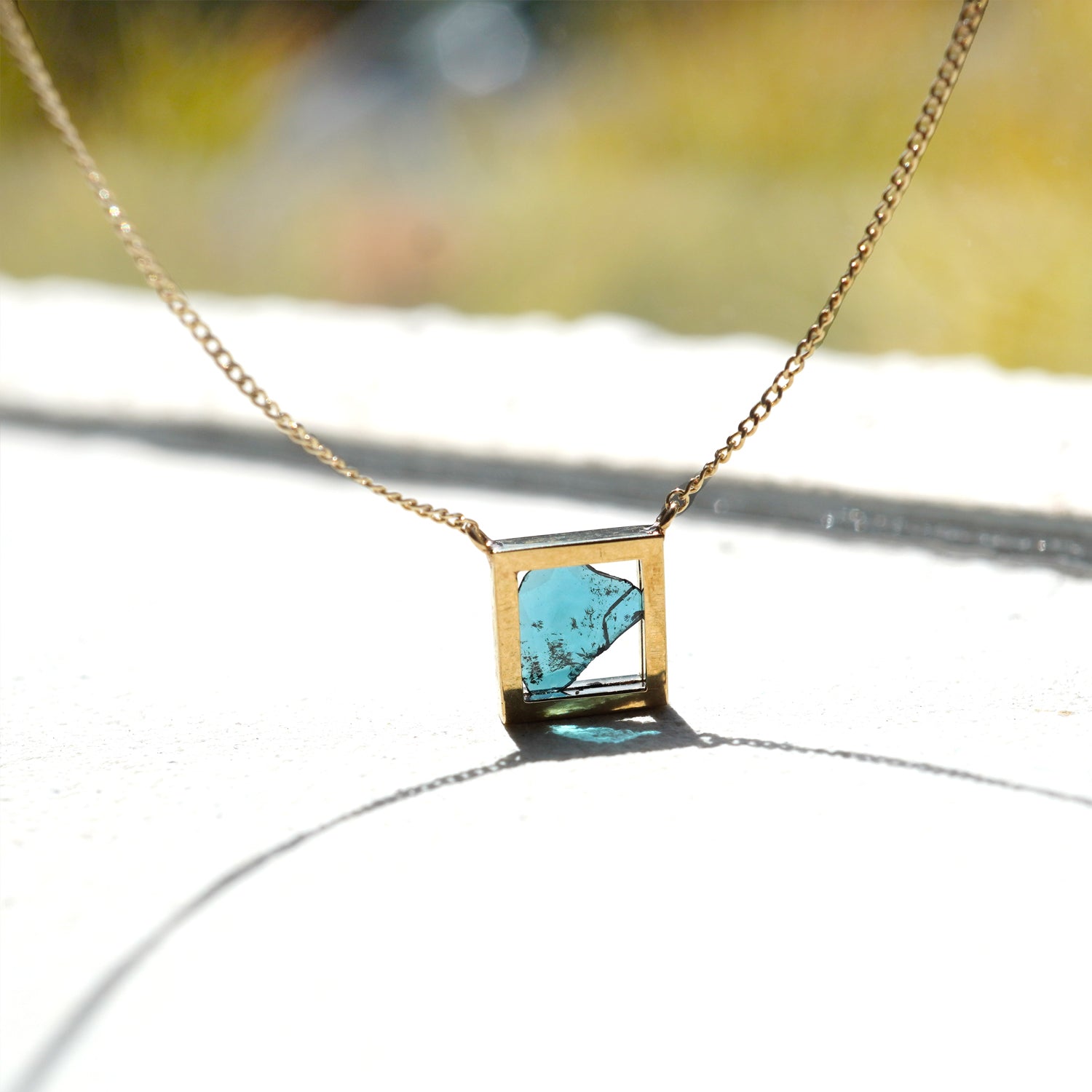 FRAME DIAMOND NECKLACE BLUE #2802