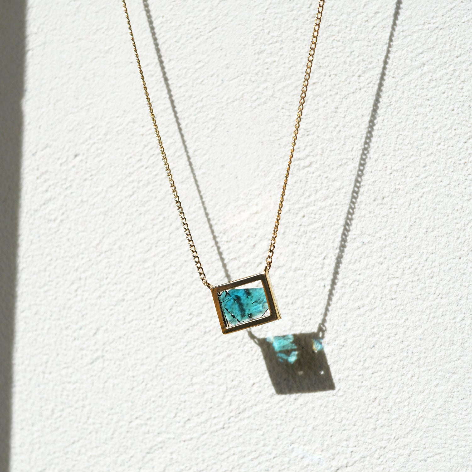 FRAME DIAMOND NECKLACE BLUE #2763