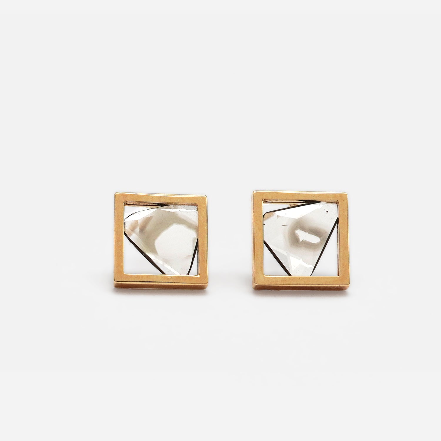 FRAME DIAMOND EARRINGS NATURAL # 1638