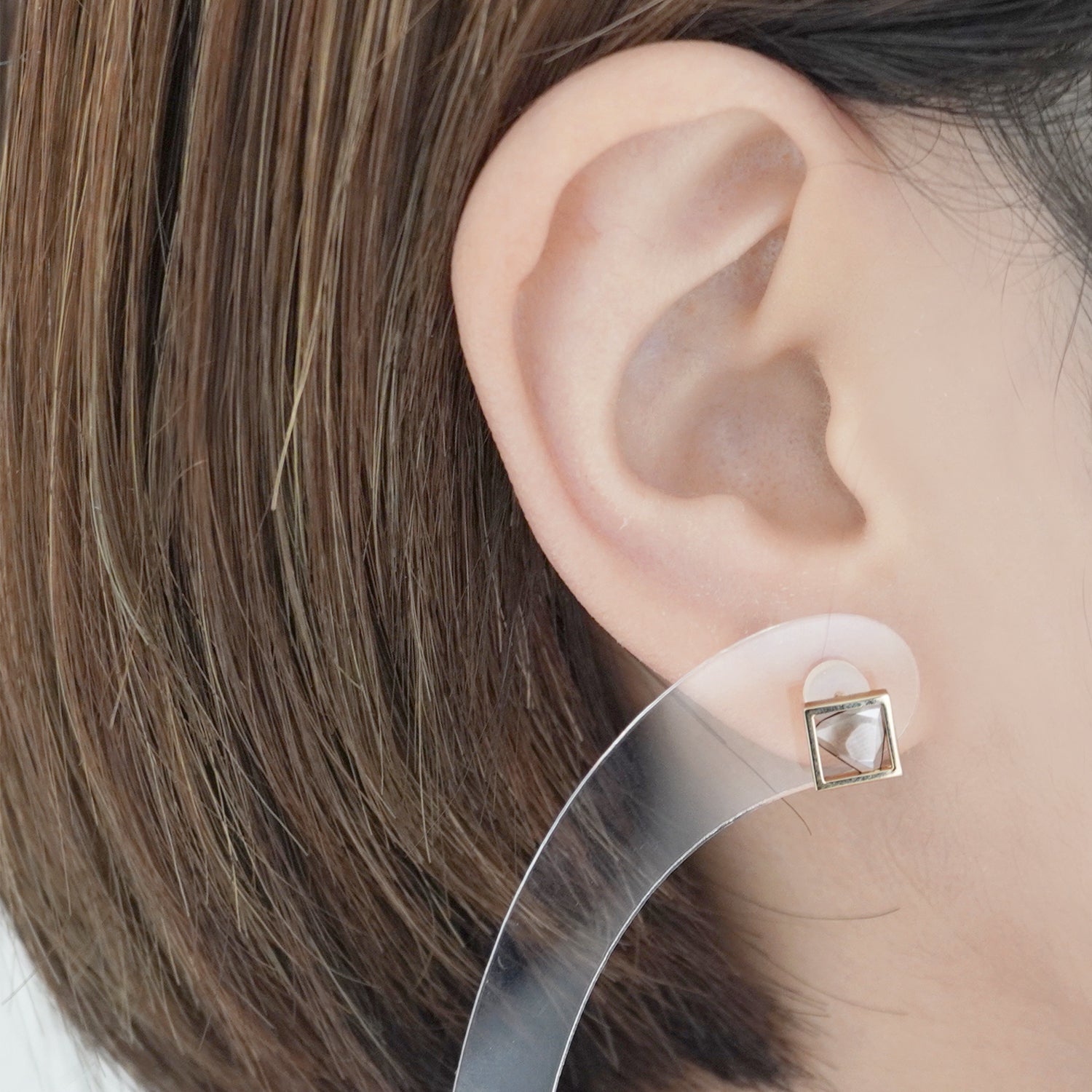 FRAME DIAMOND EARRINGS NATURAL # 1638