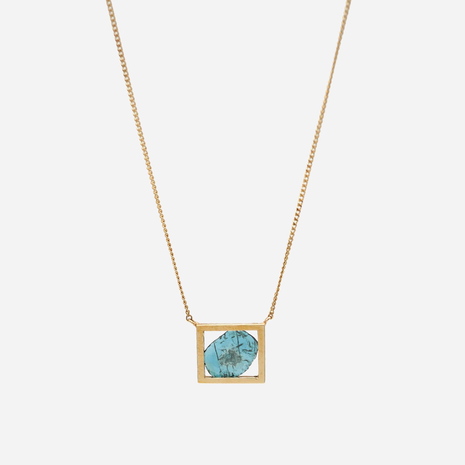 FRAME DIAMOND NECKLACE BLUE #2475