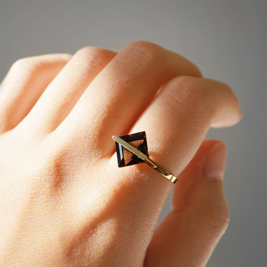 BAND RING SMOKY QUARTZ#3621