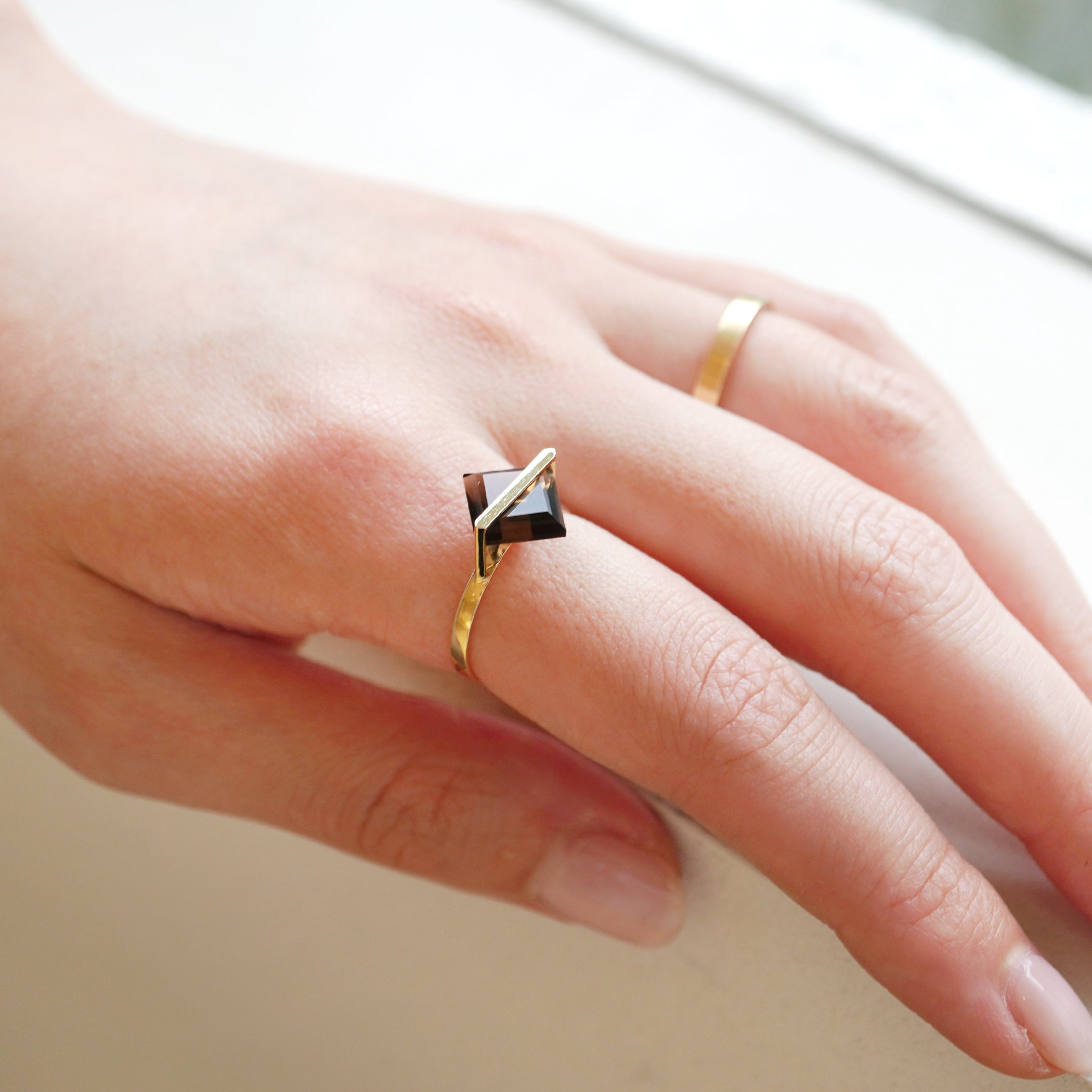 BAND RING SMOKY QUARTZ#3620