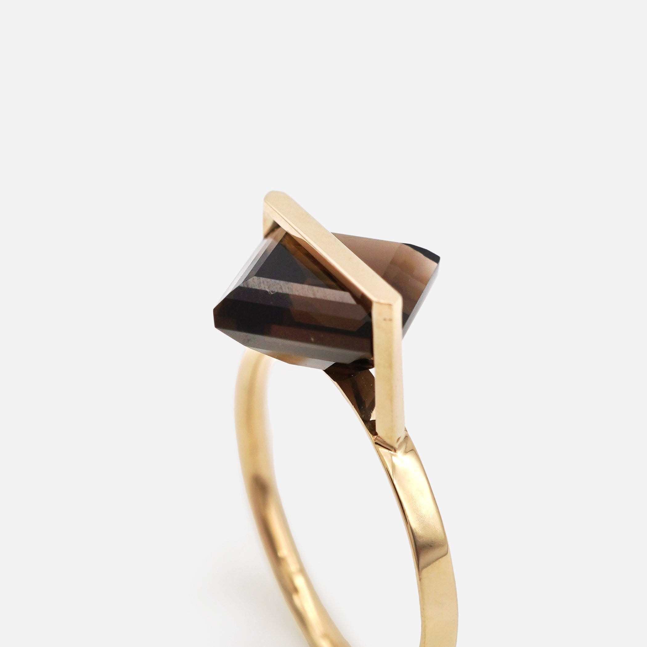 BAND RING SMOKY QUARTZ#3620