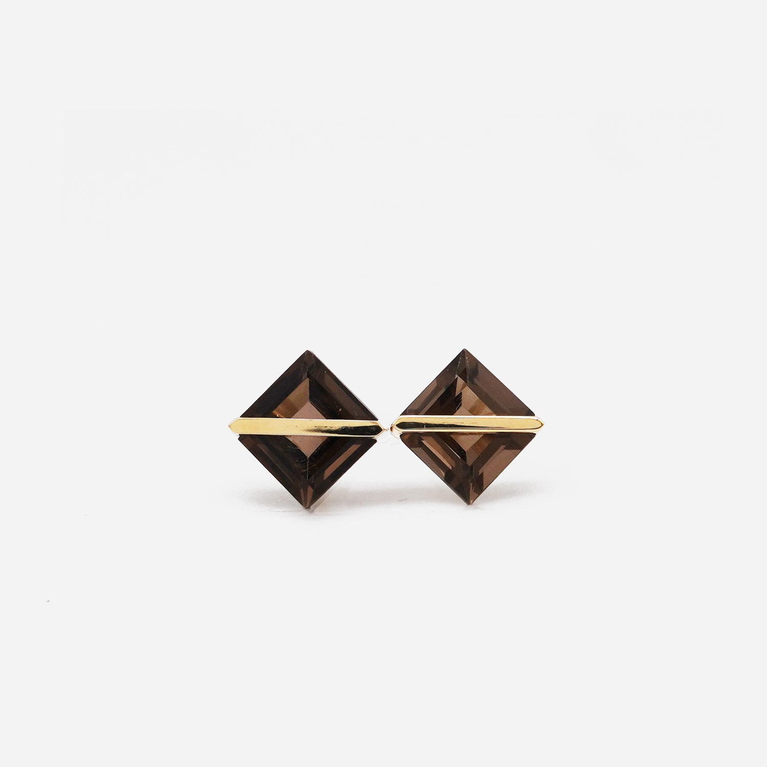 BAND EARRING SMOKY QUARTZ #2560