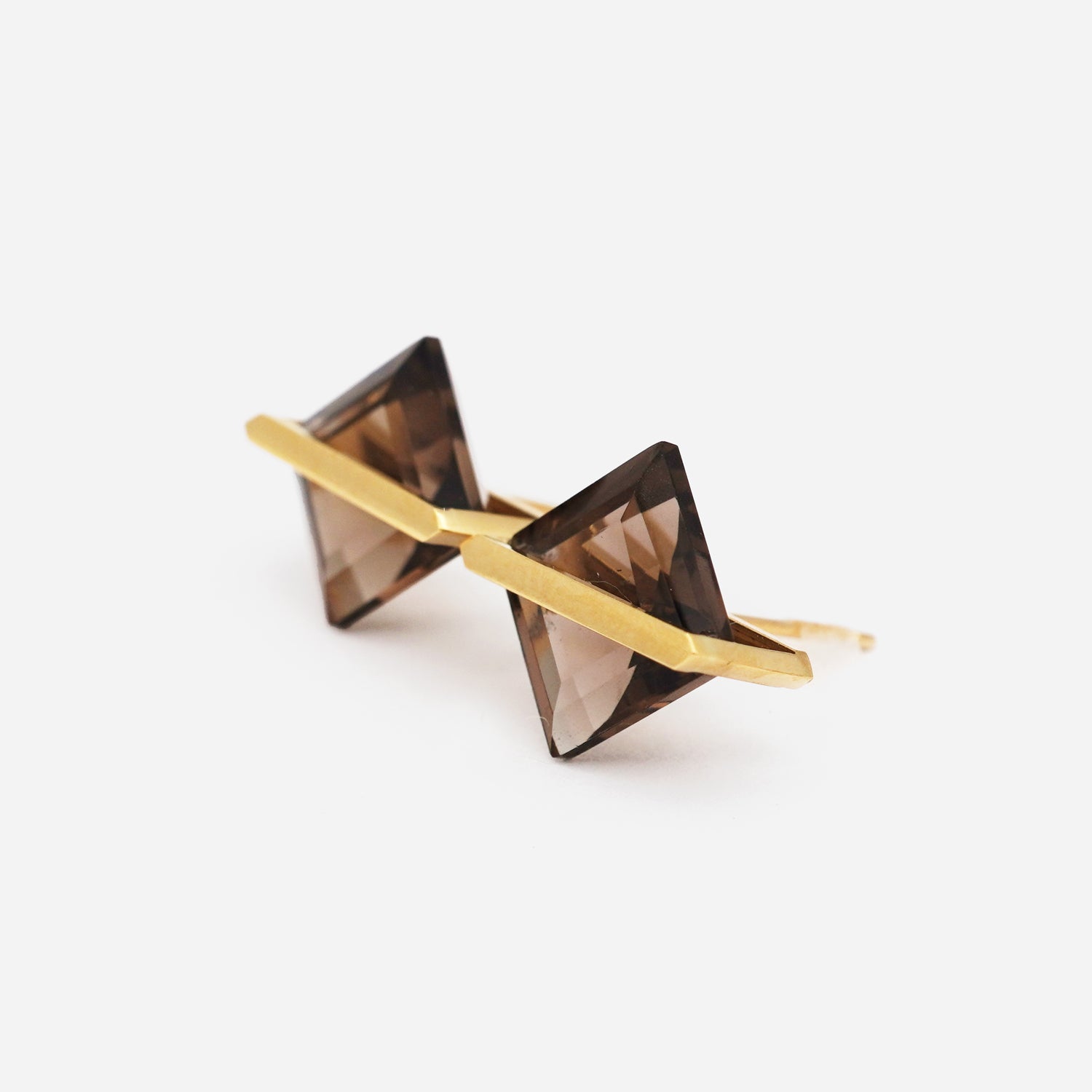 BAND EARRING SMOKY QUARTZ #3603