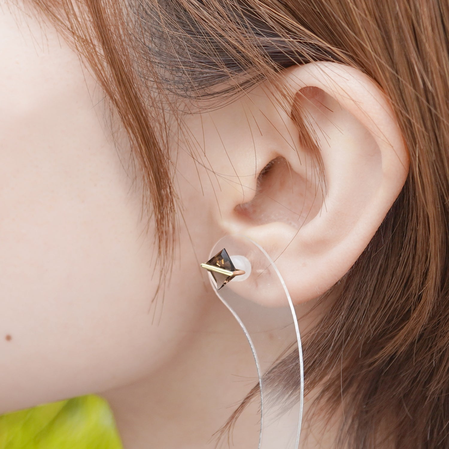 BAND EARRING SMOKY QUARTZ #2560