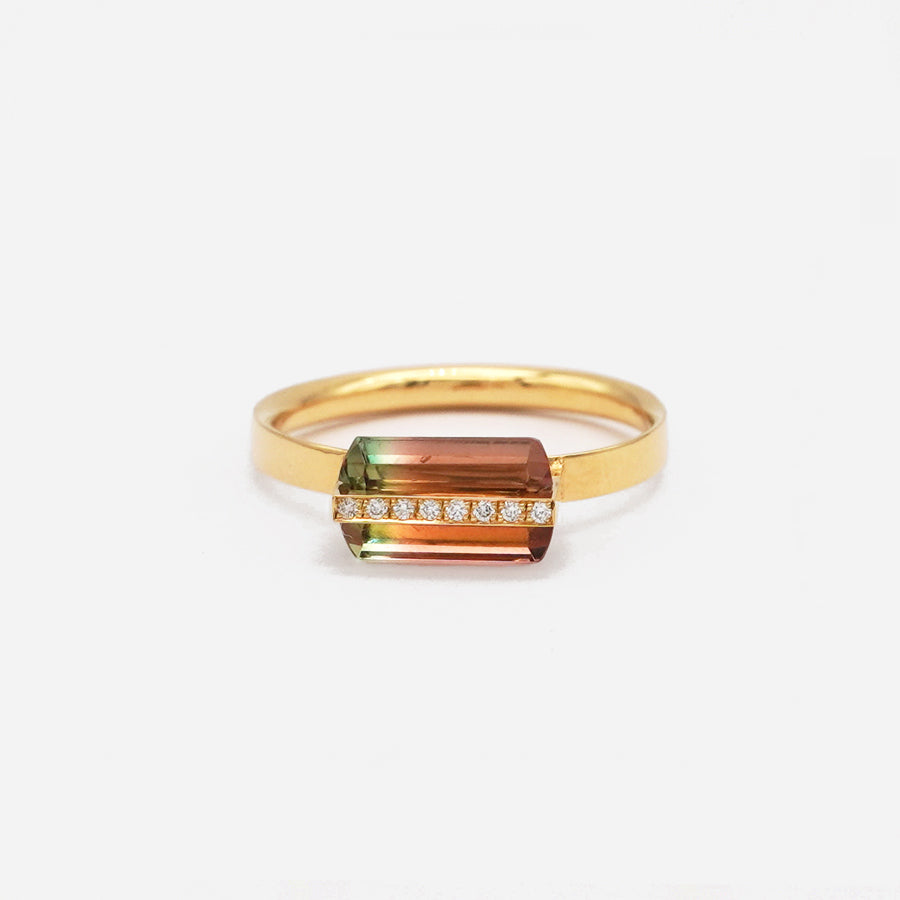 BAND RING TOURMALINE+DIAMOND #2623