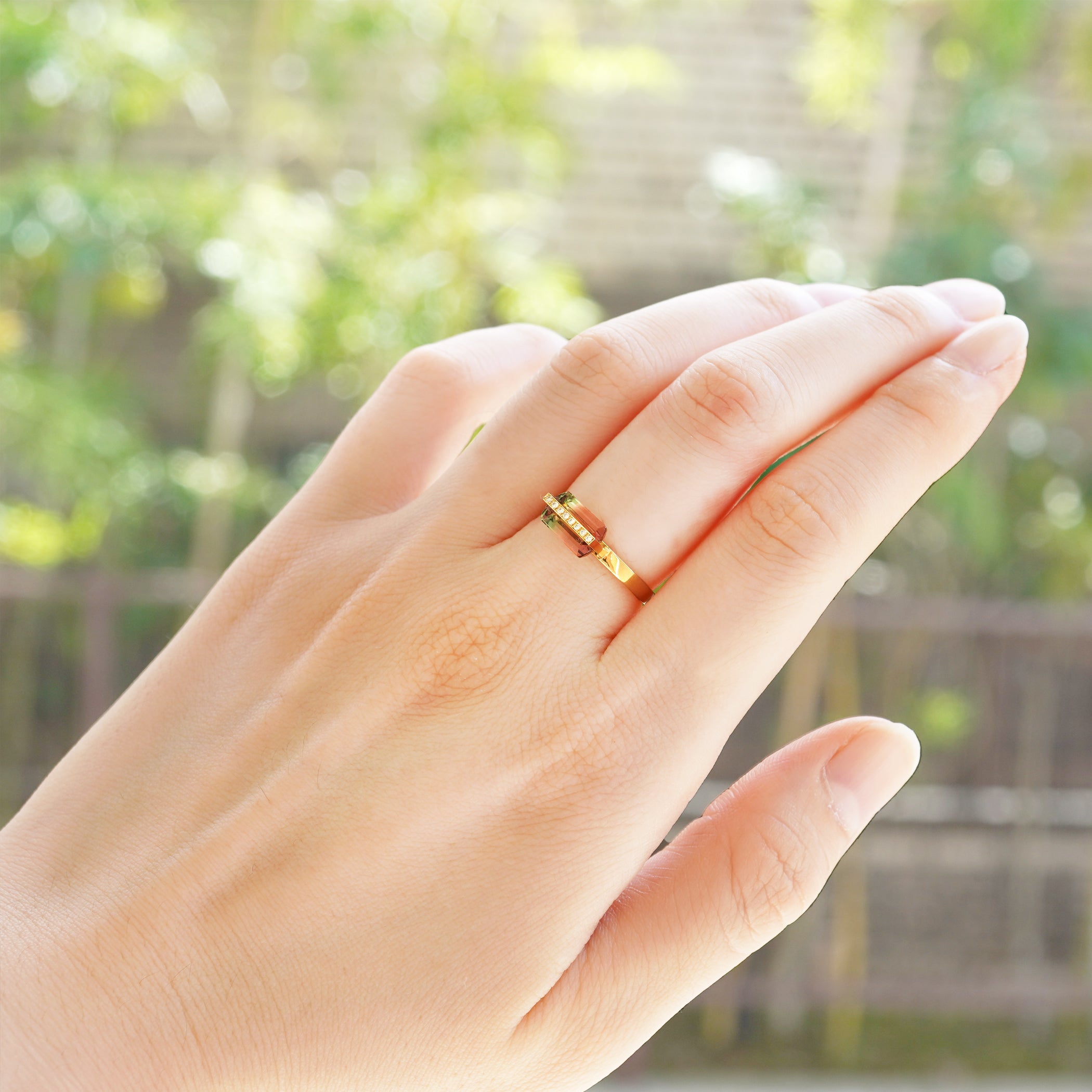 BAND RING TOURMALINE+DIAMOND #2623