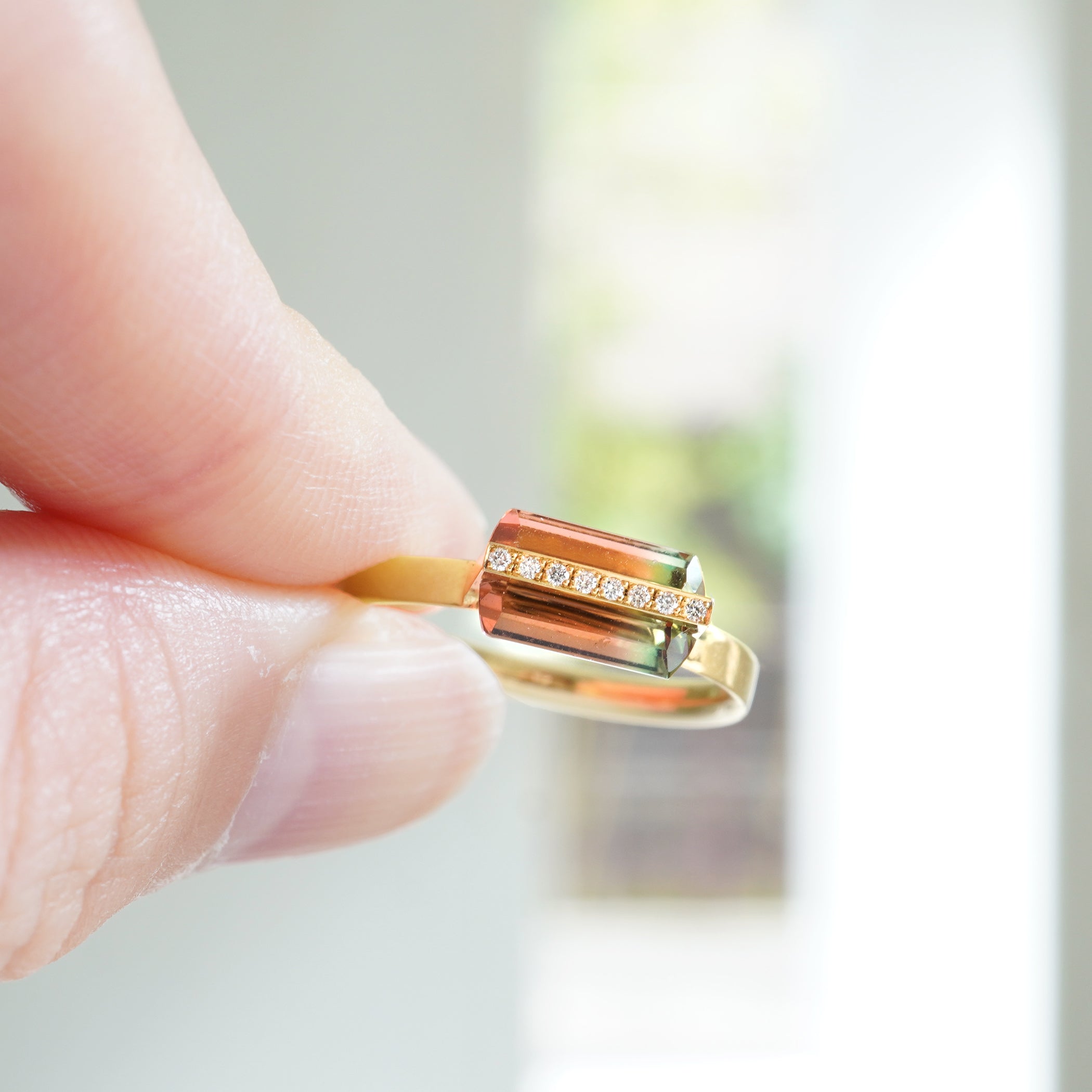 BAND RING TOURMALINE+DIAMOND #2623