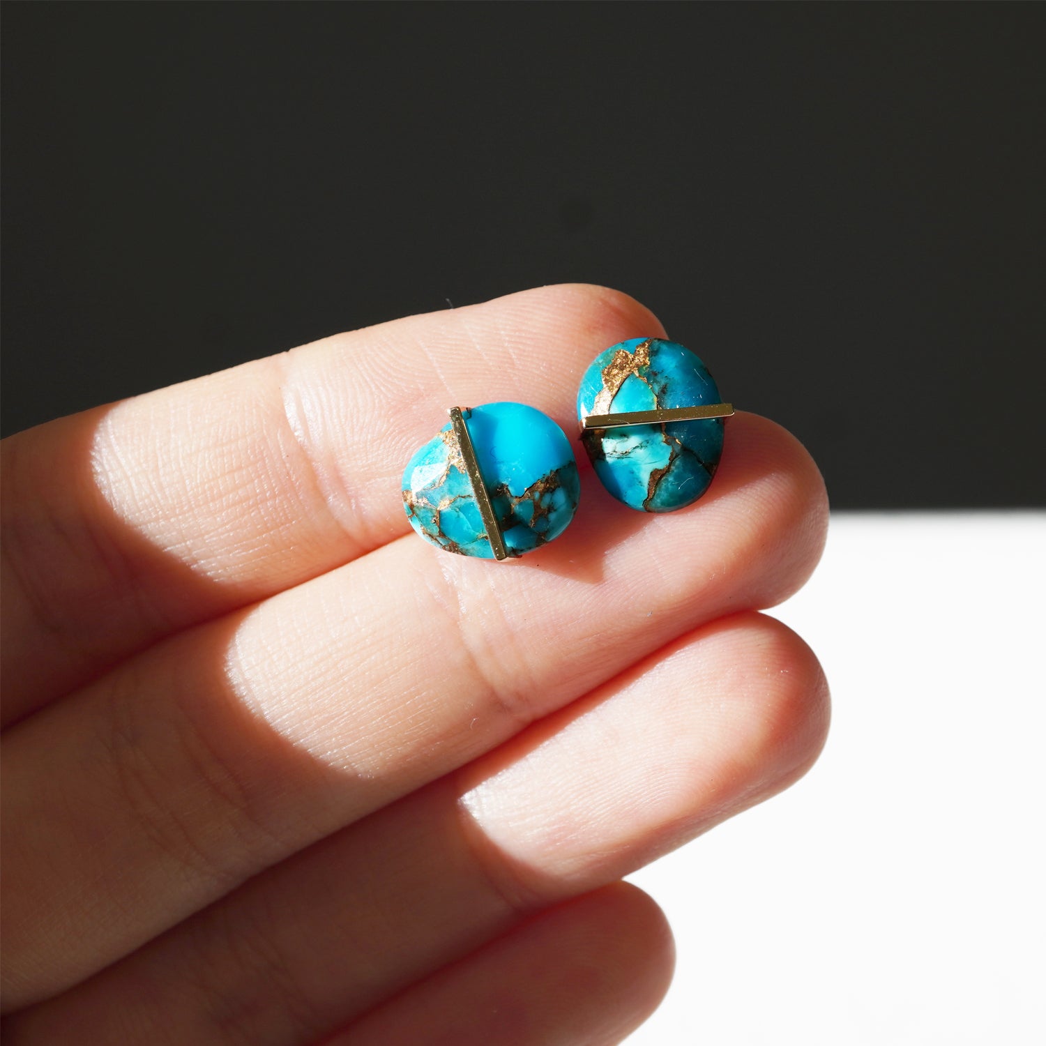 BAND EARRING TURQUISE #2777